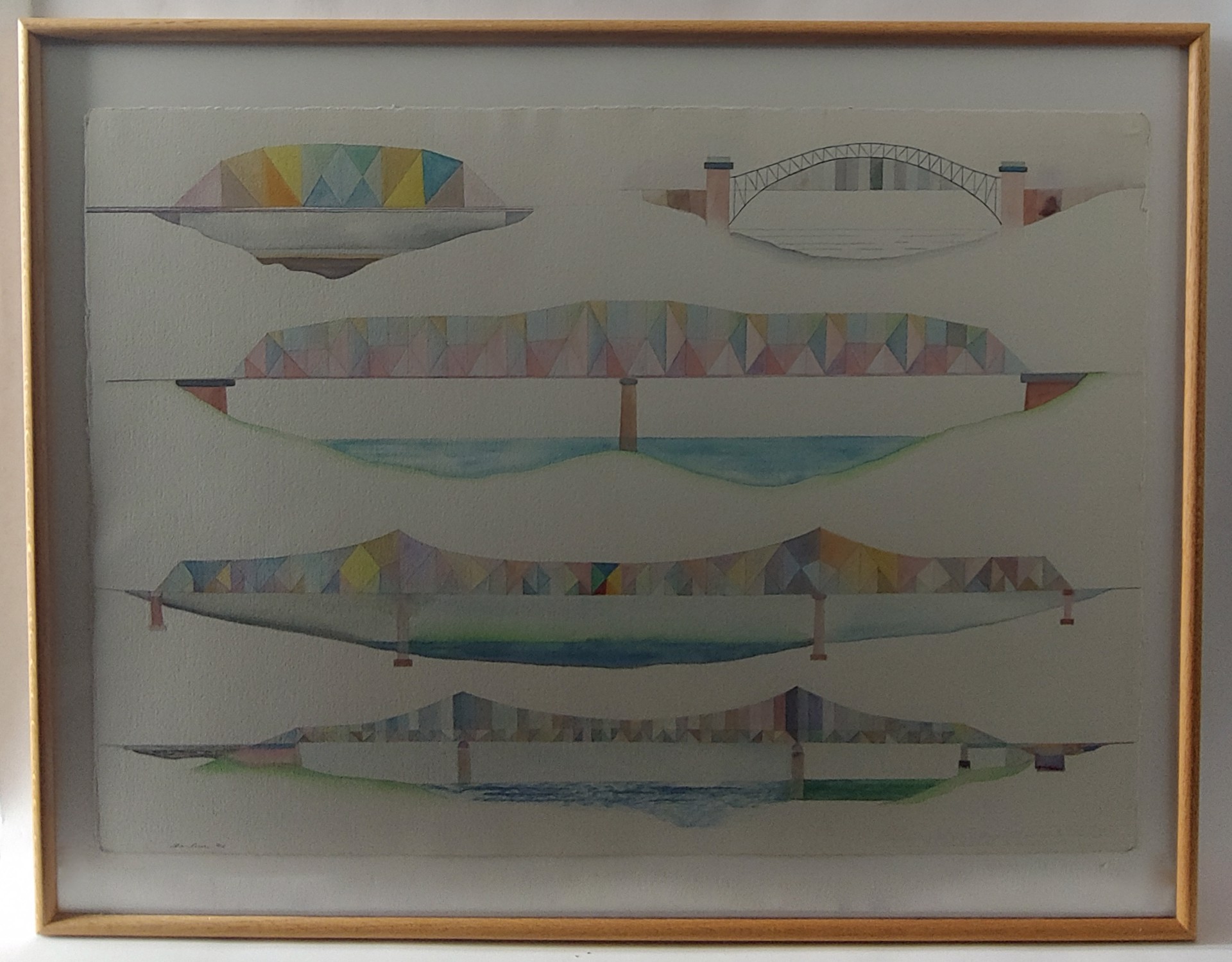 5 Bridges - Watercolor by David Amdur