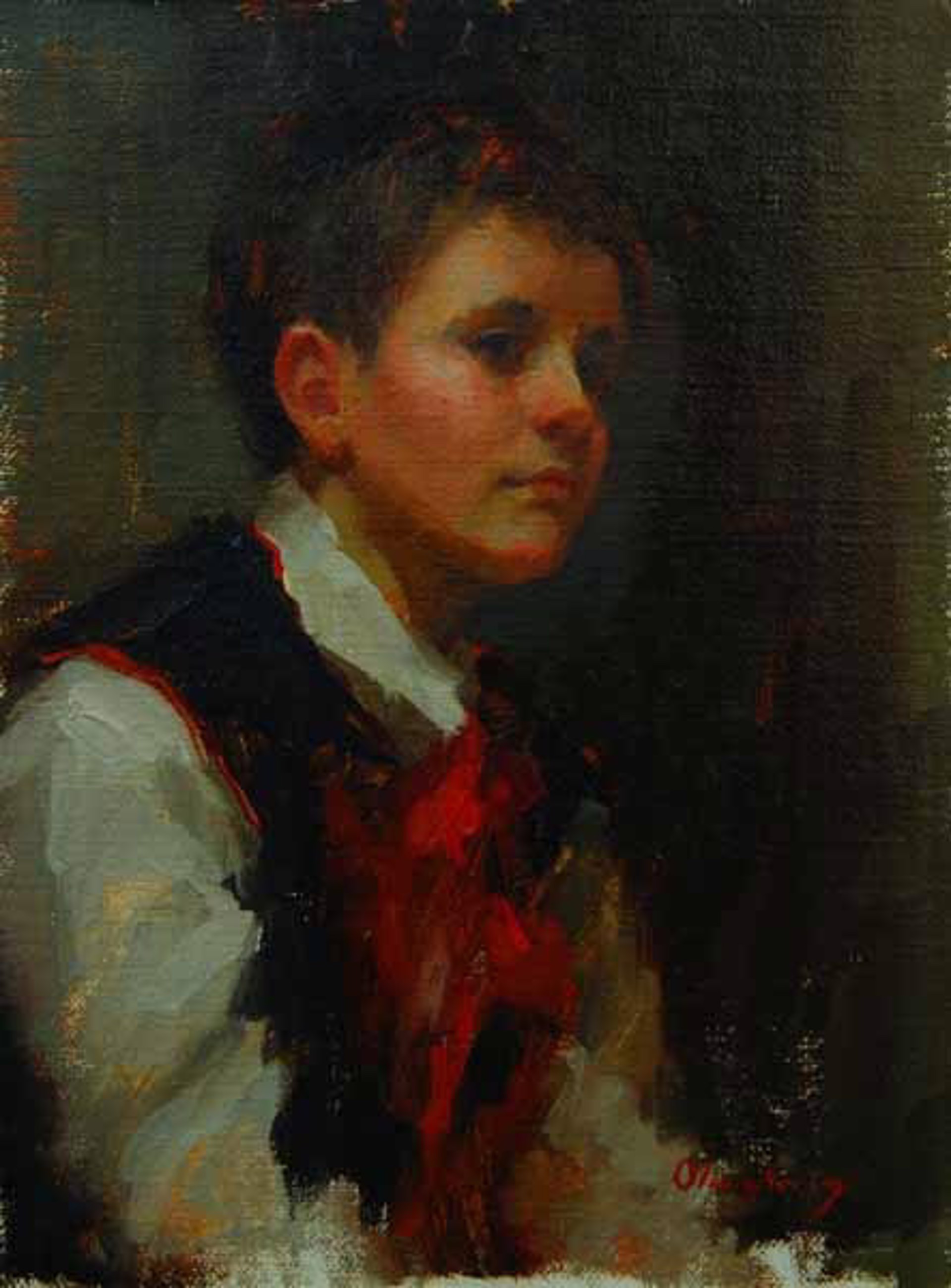 Young Boy In Vest by Marci Oleszkiewicz