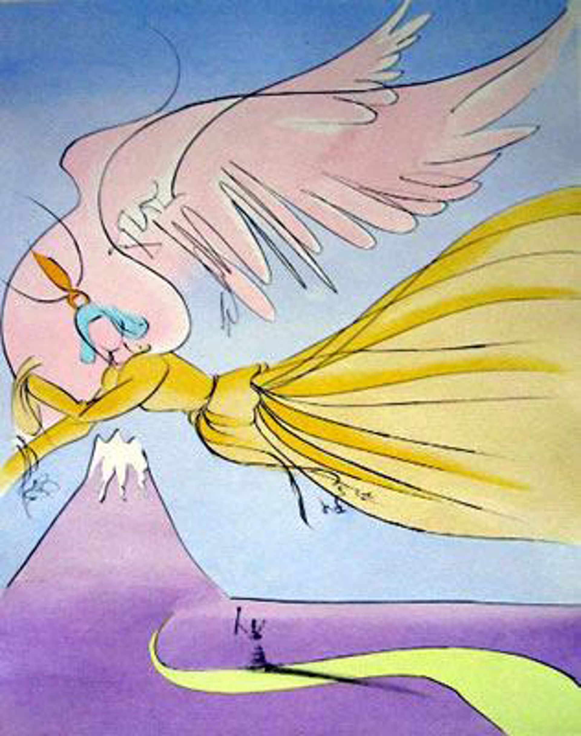 The Robe of Feathers (Japanese Fairy Tales, suite of 10) by Salvador Dali