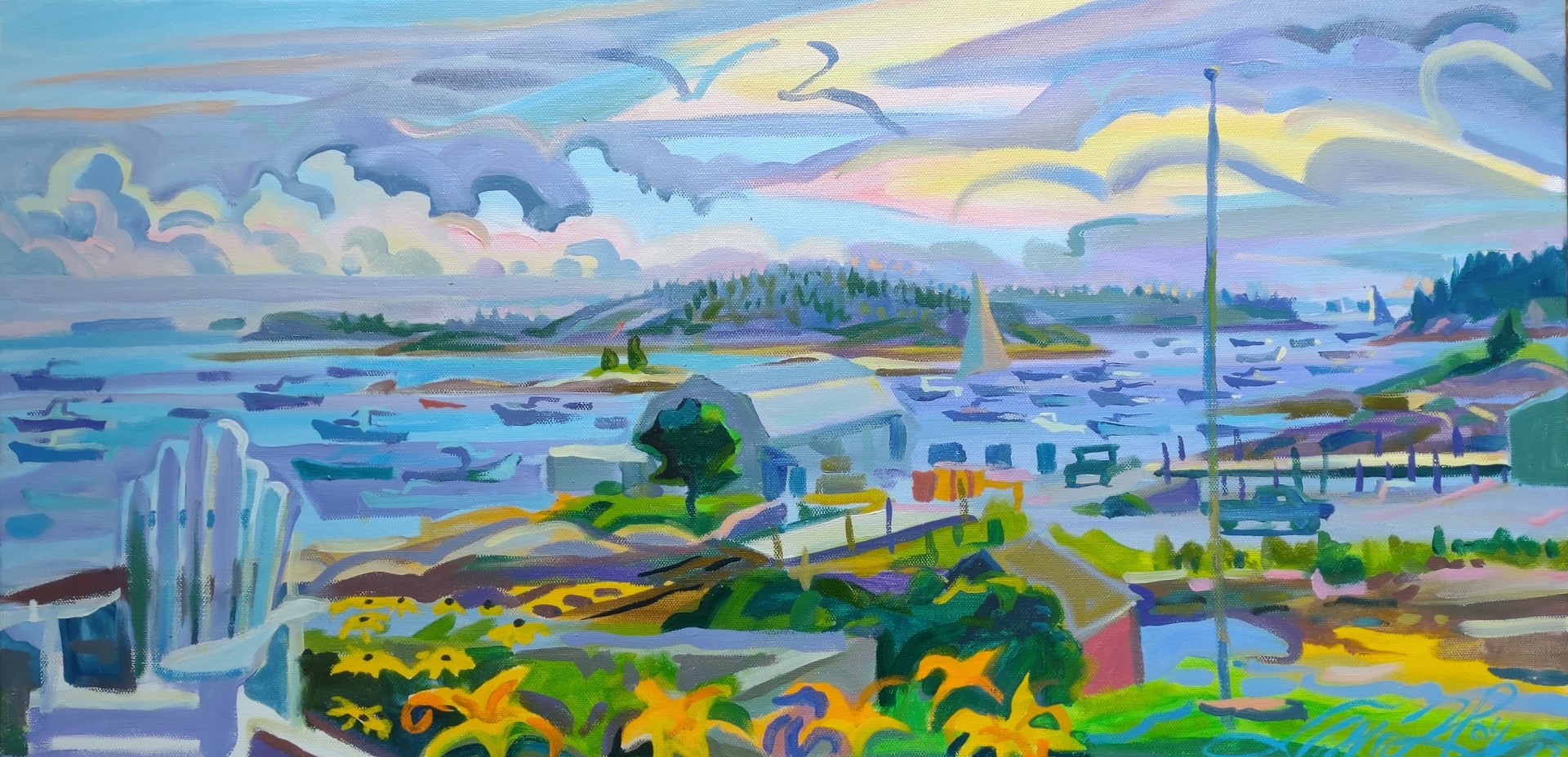 Storm Approaching Stonington Harbor by Jill Hoy