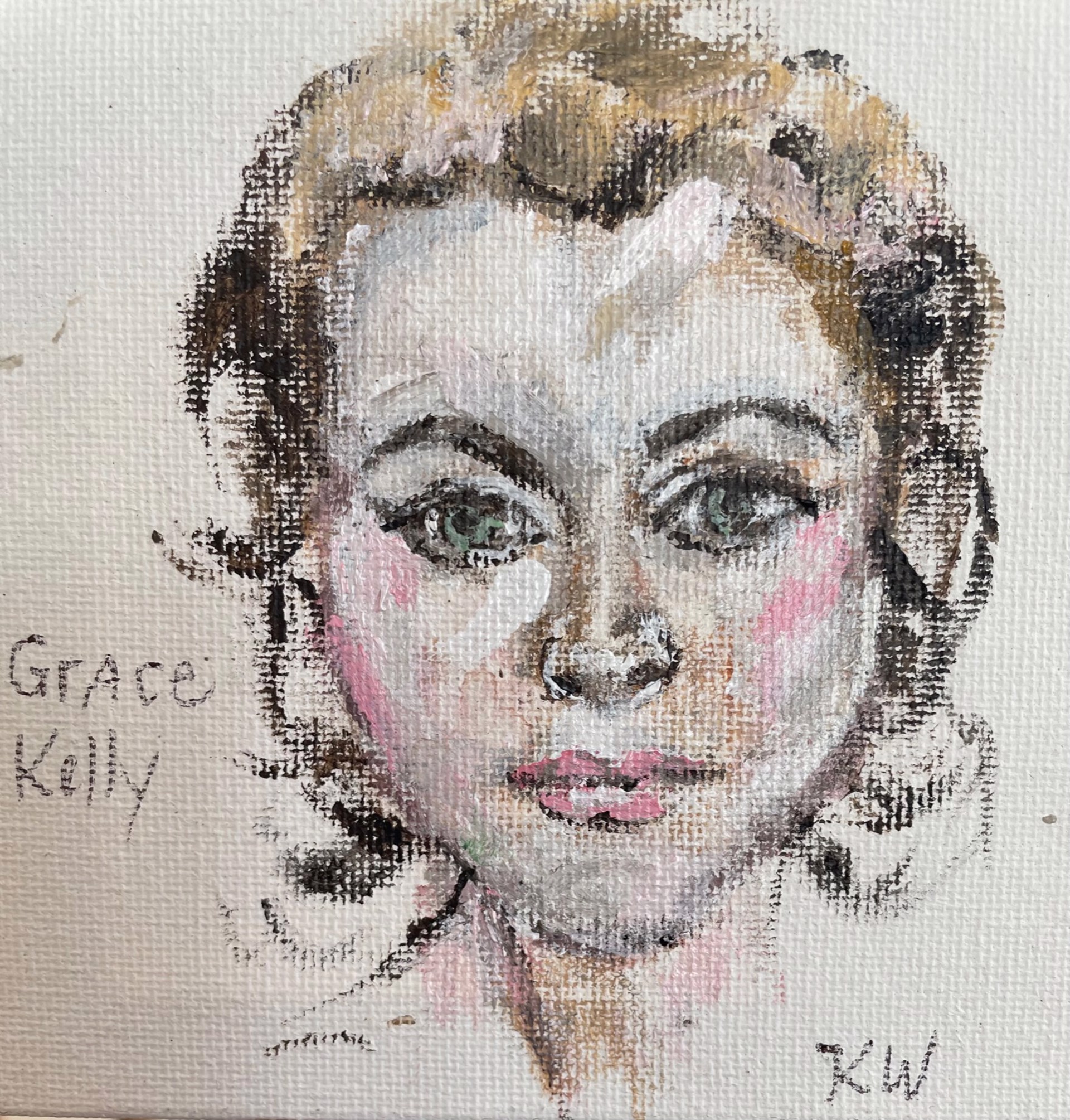 Grace Kelly Mini Painting by Kathy Willingham