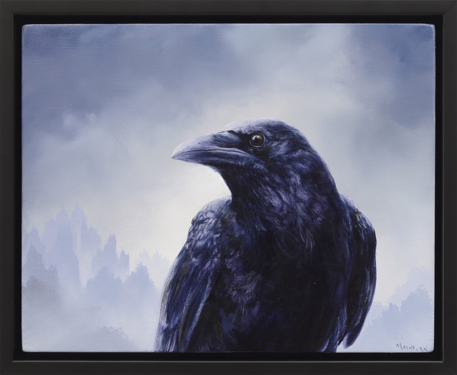 Blue Landscape With Crow by Brian Mashburn