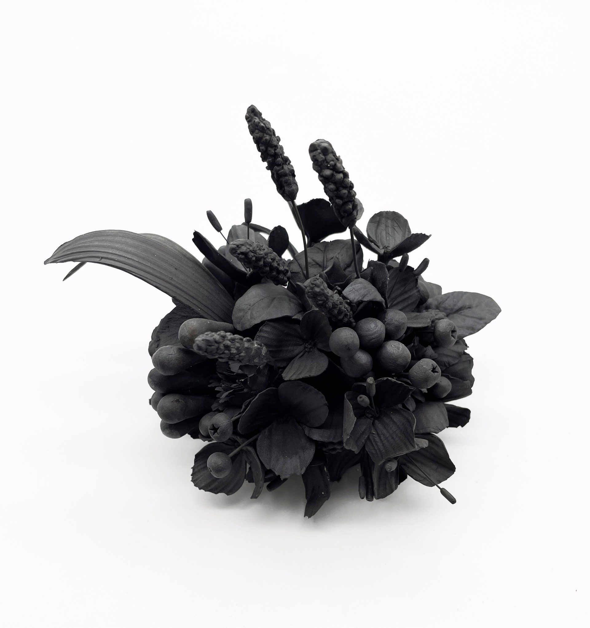Small Domed Black Tile by Rain Harris