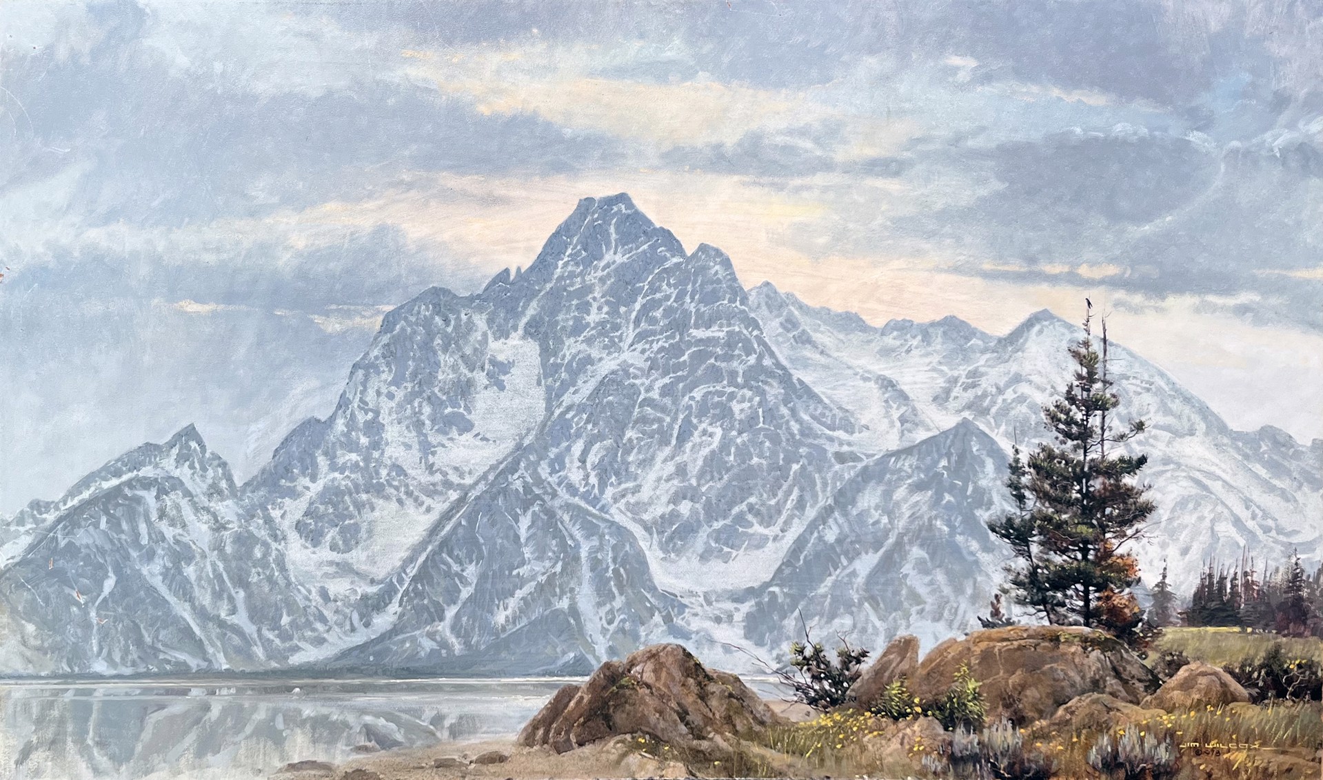 Last Light - Mt Moran Near AMK Ranch by Jim Wilcox