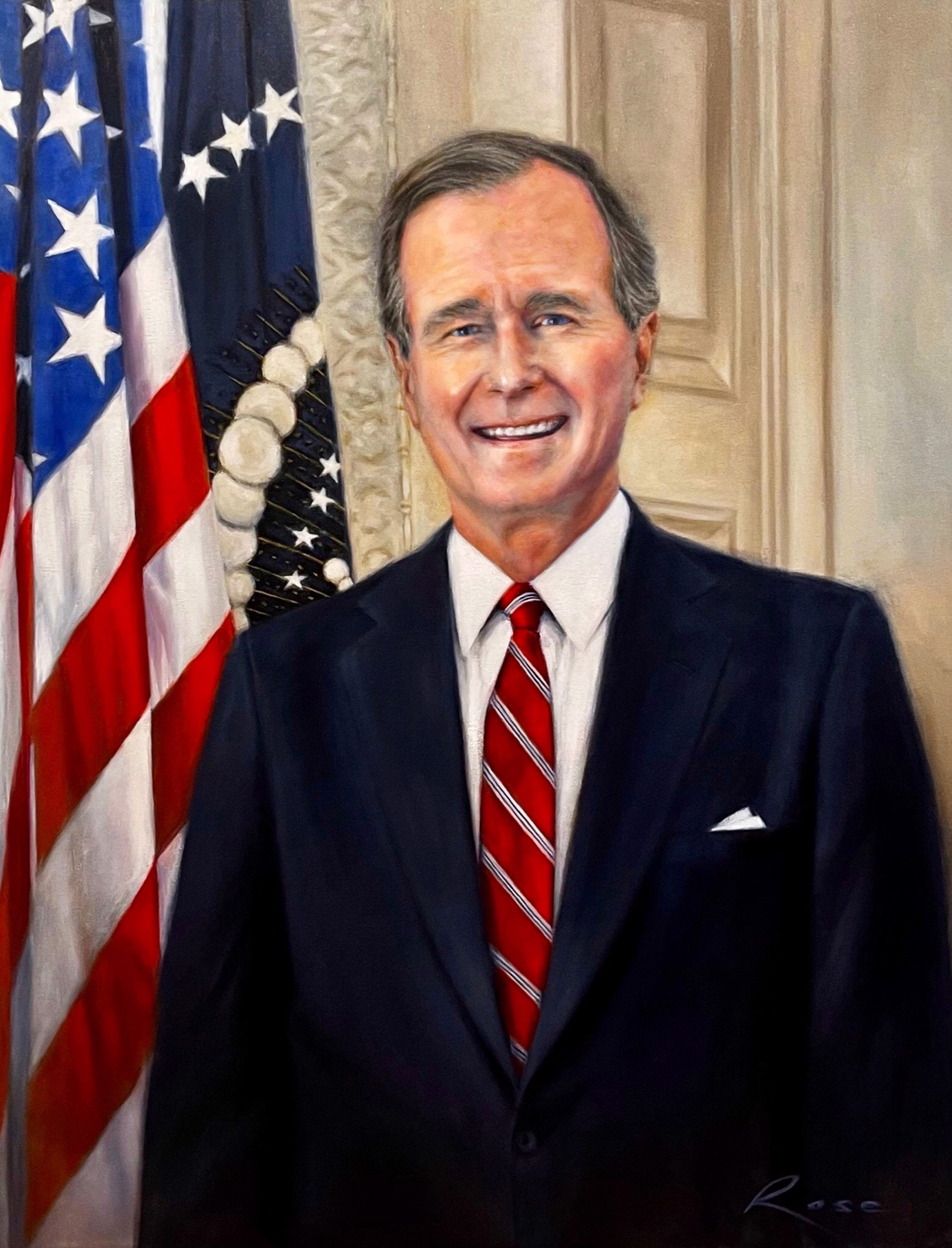 Portrait of George H.W. Bush - Bush College of Government by William Rose Portraits