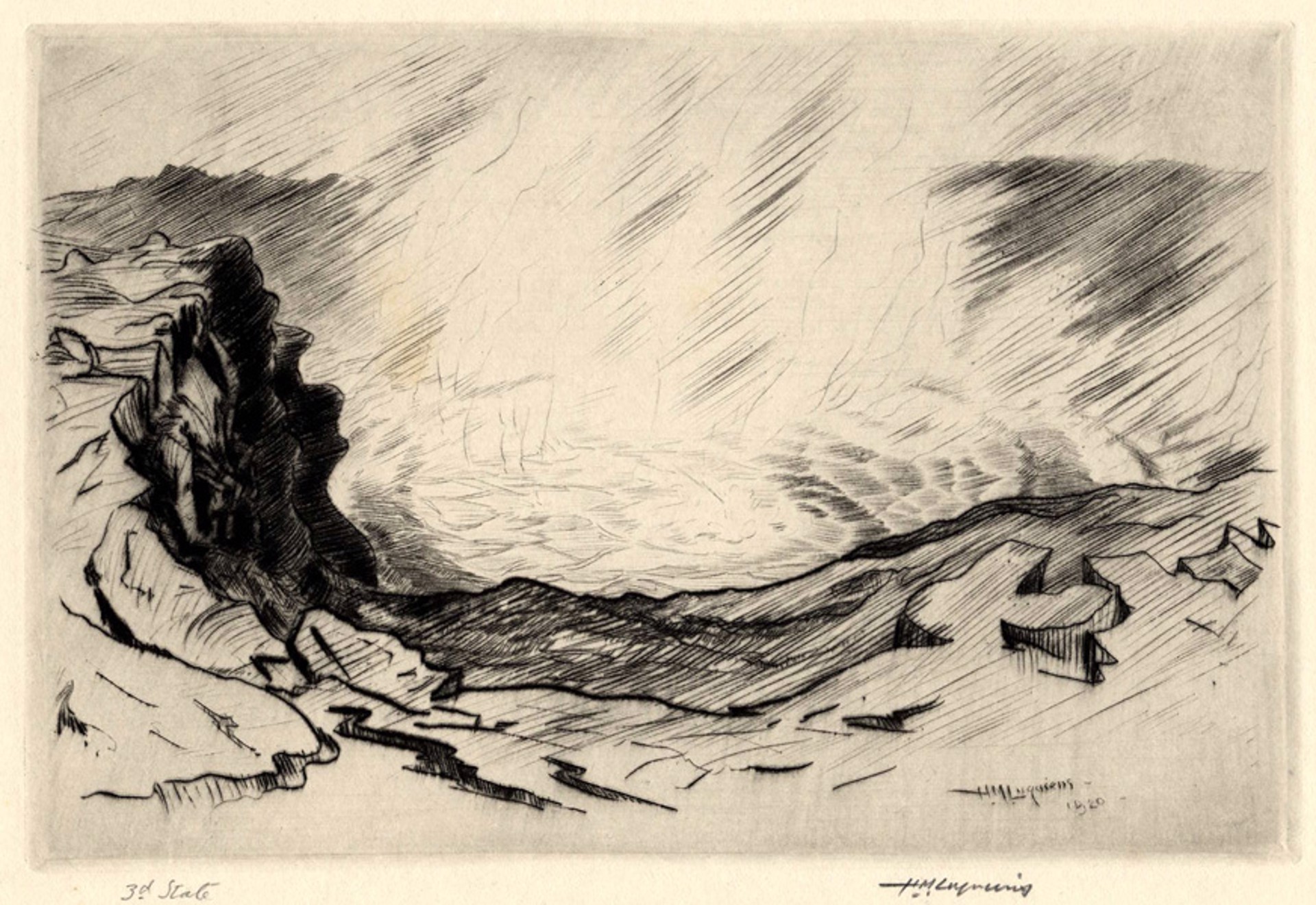 Halemaumau - January 1920 by Huc Mazelet Luquiens