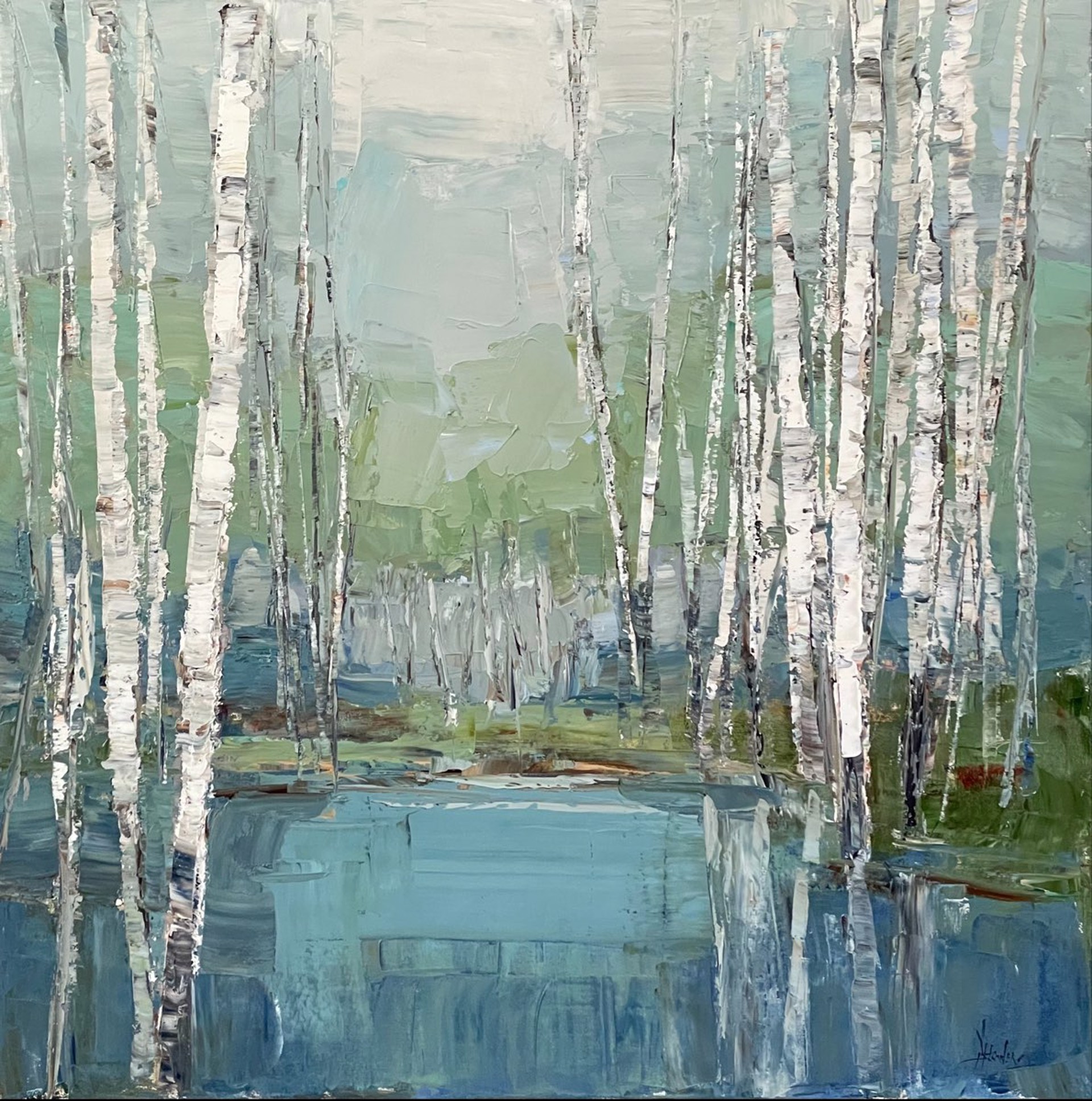 Dense Birch Forest {sold} by Barbara Flowers