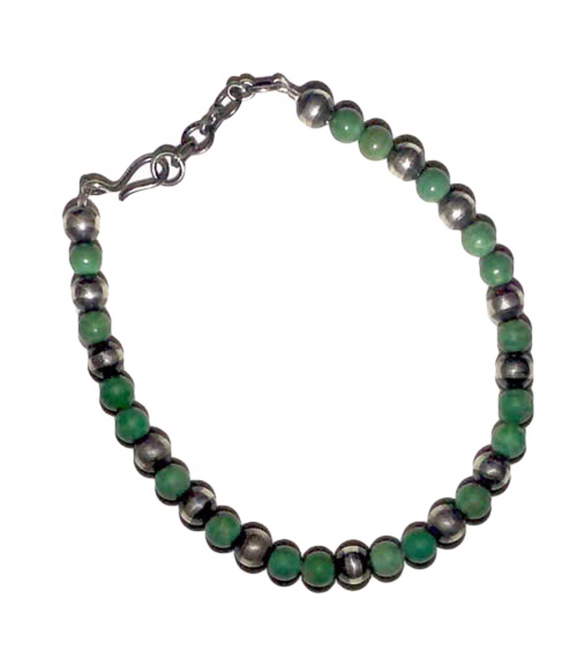 Bracelet - Turquoise & Sterling Silver Beads by Dan Dodson