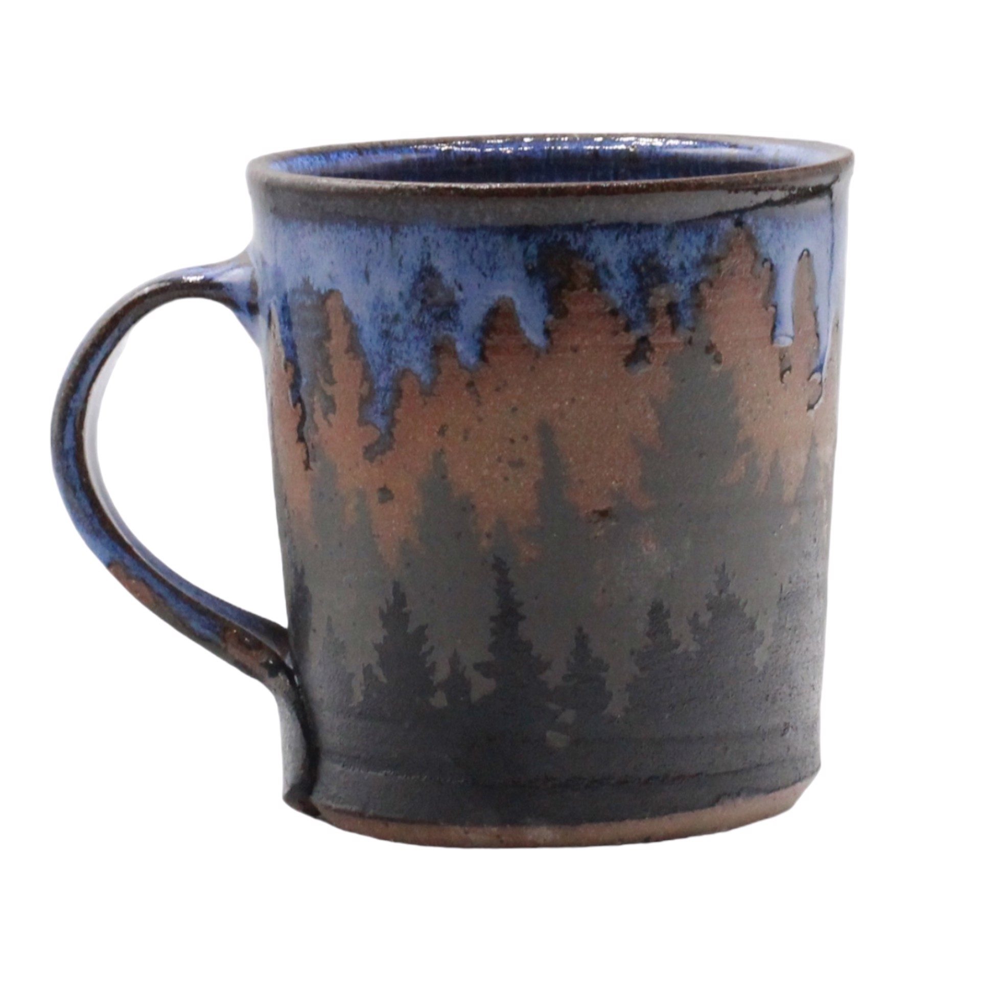 Blue Layered Forest Mug by Stephen Mullins