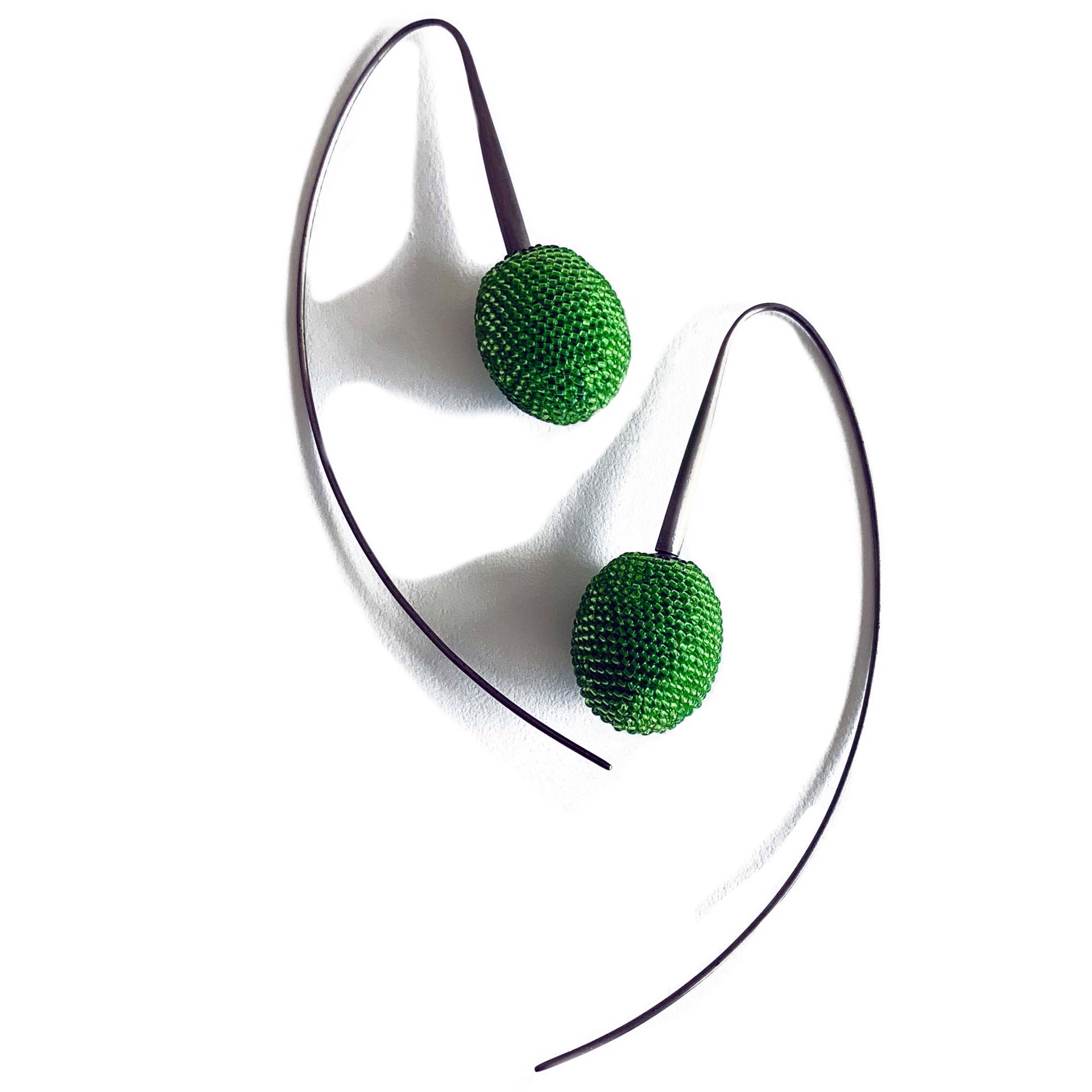 Green Pod Earrings by Jacqueline Lillie