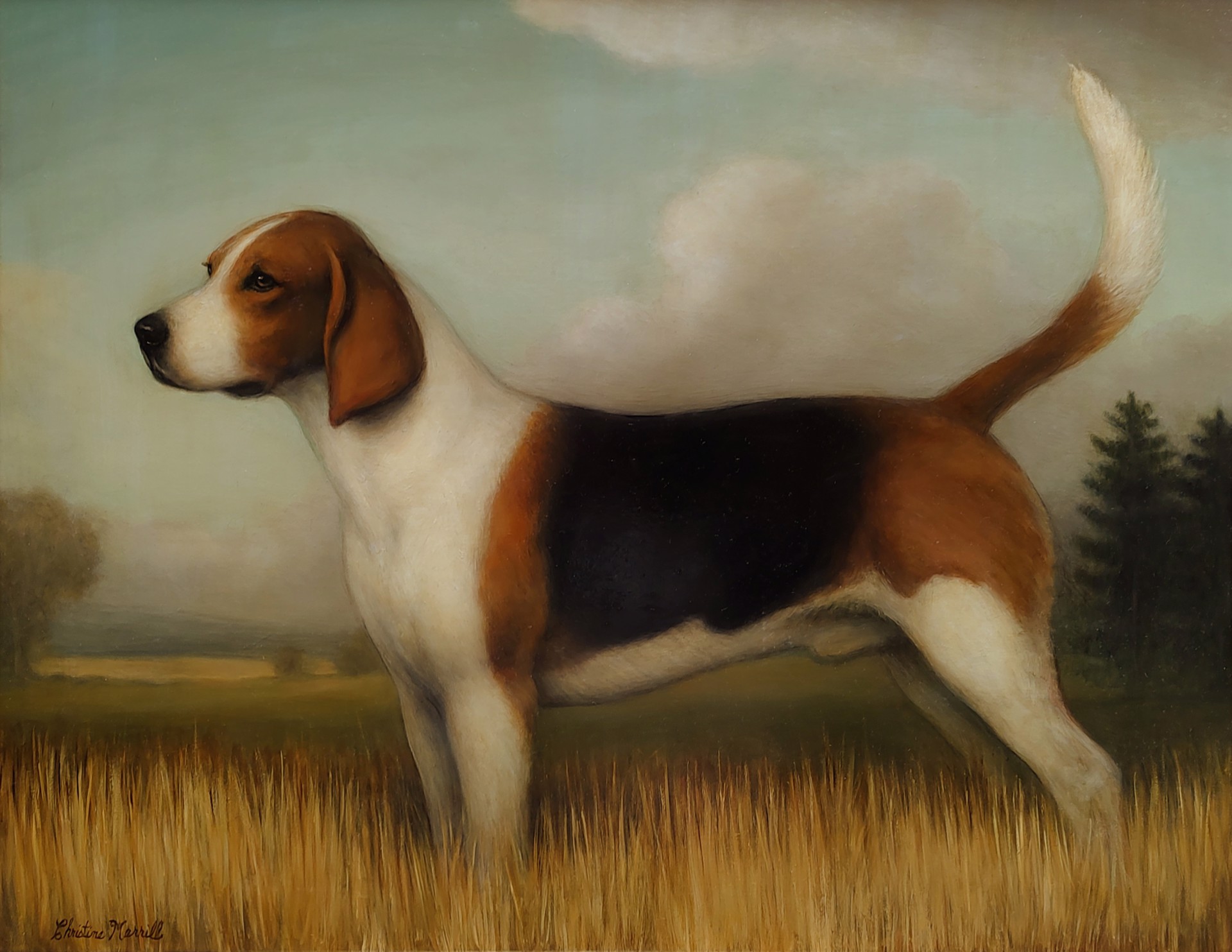 Standing Foxhound by Christine Merrill