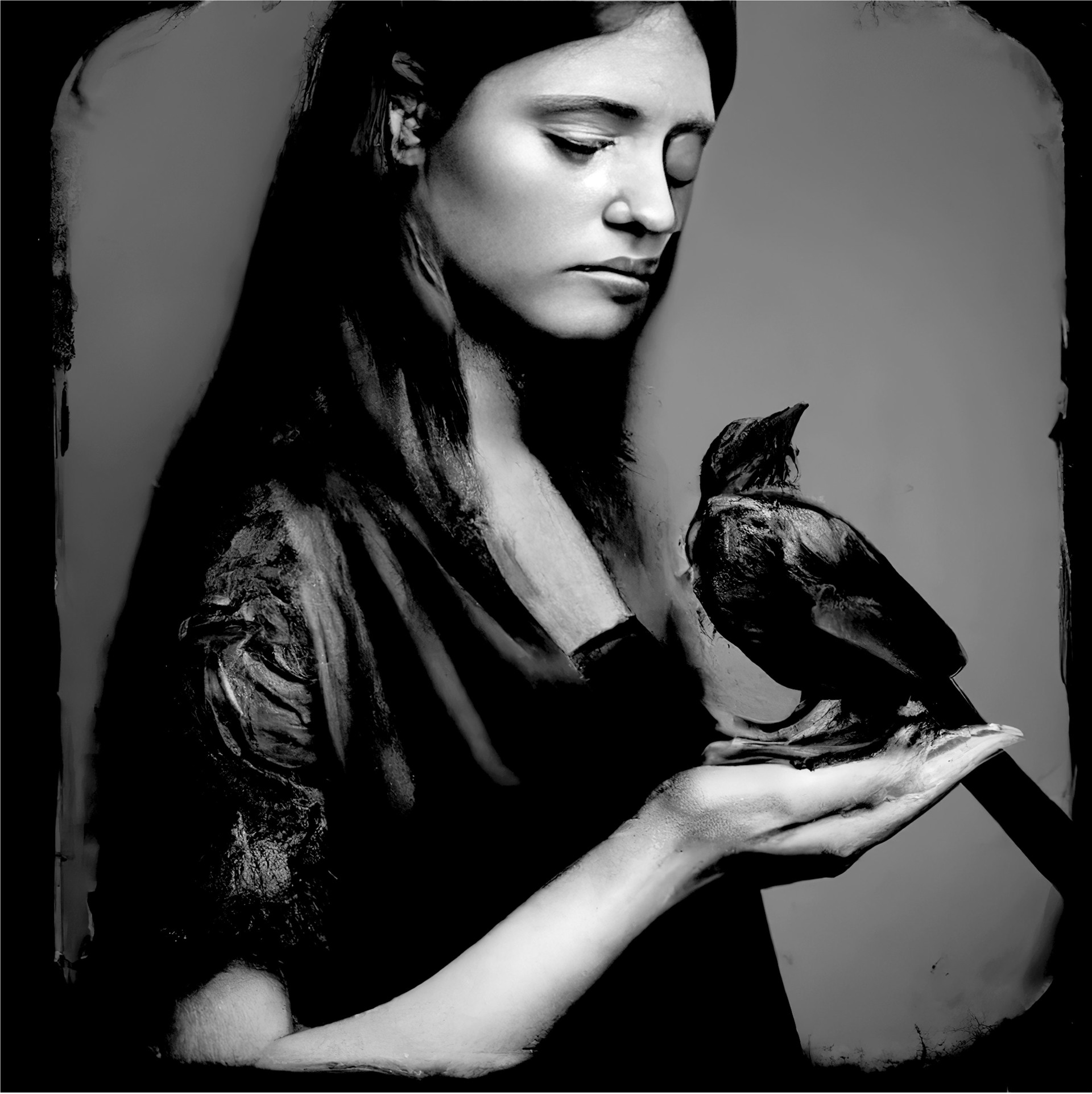 Women with Bird by Francis Olschafskie
