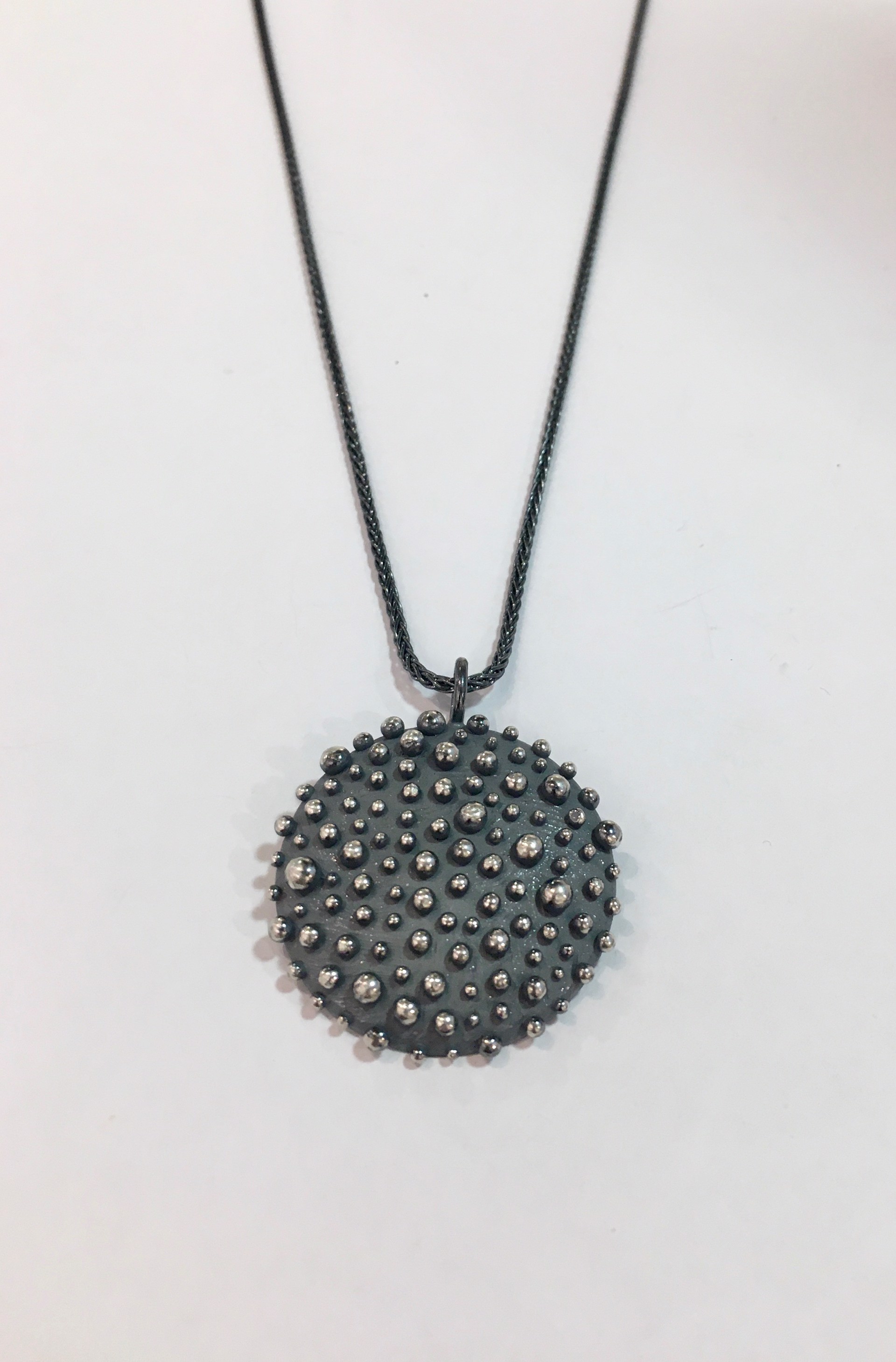 Oxidized Silver Pendant and Chain by DAHLIA KANNER
