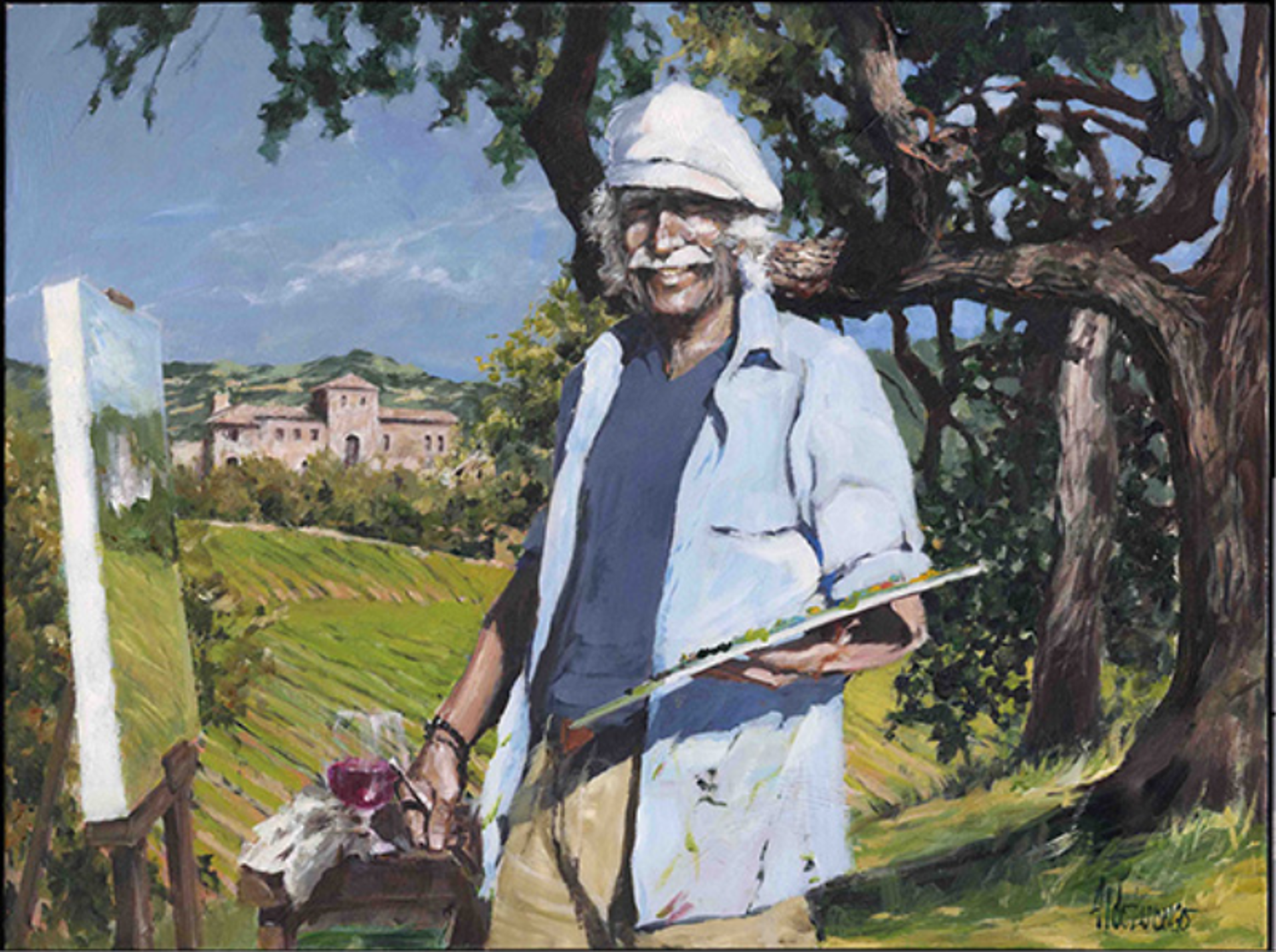 The Painter At The Sunstone Villa by Aldo Luongo