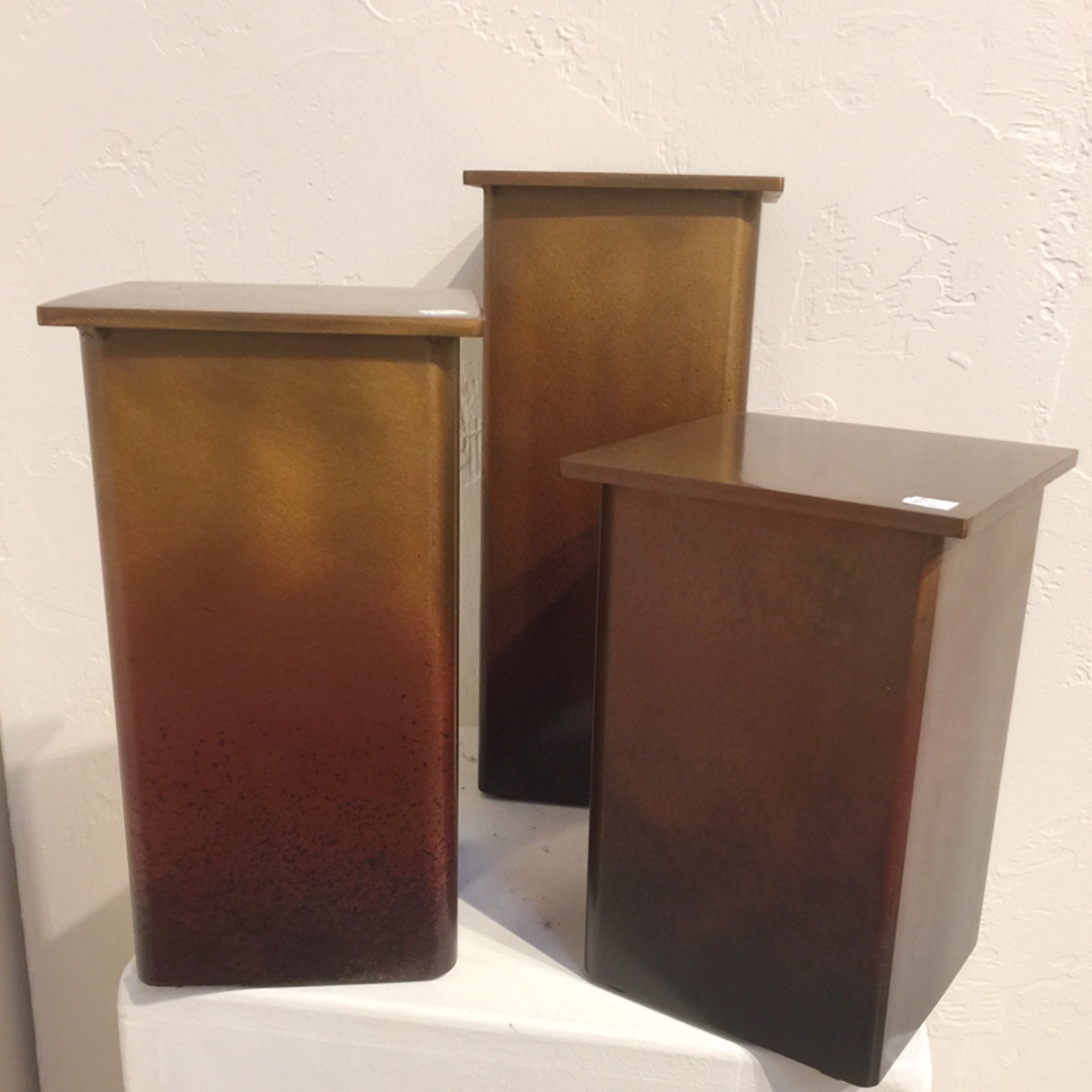 Pedestal - 8.5" - Patined Steel by Jill Shwaiko