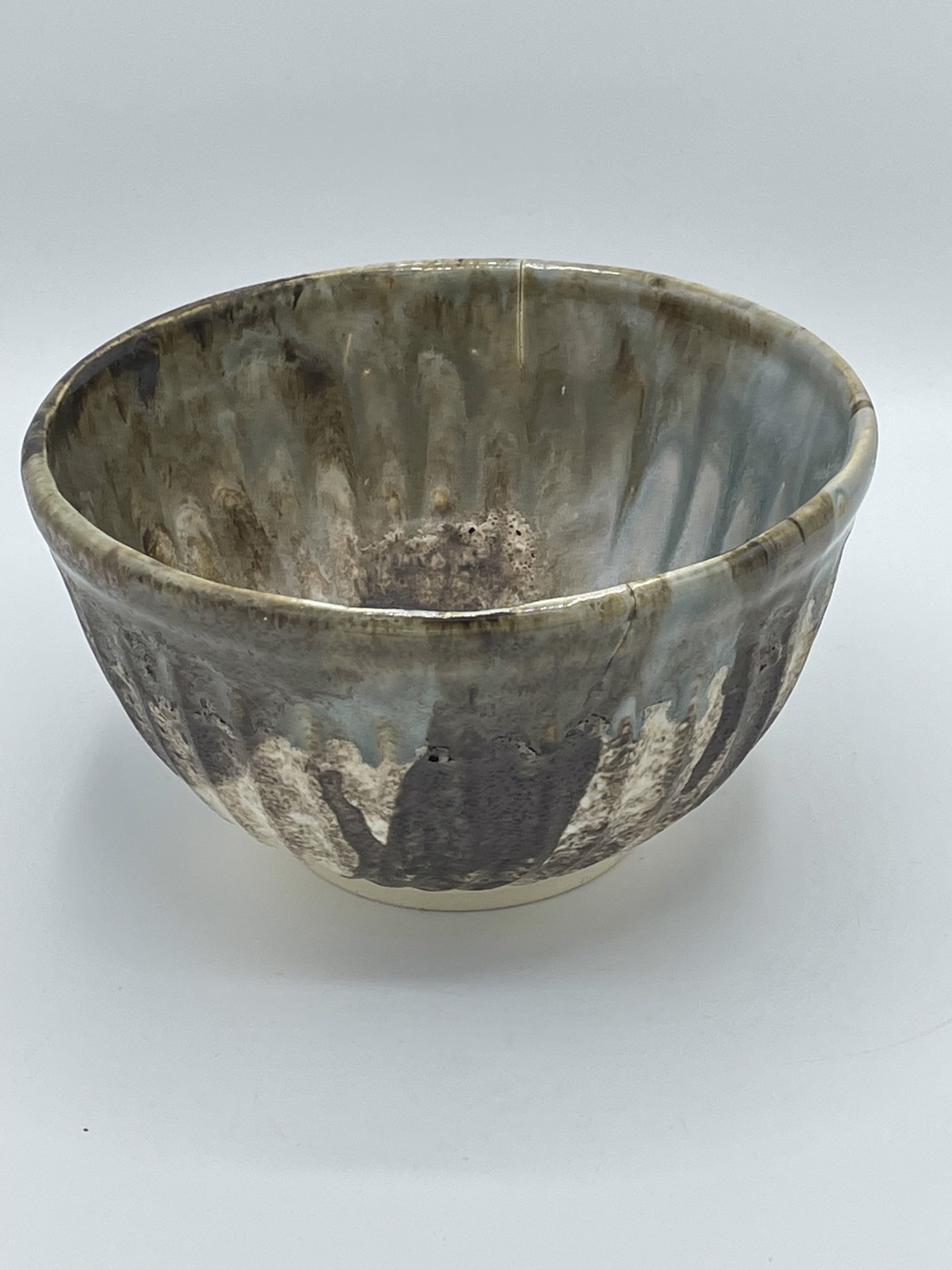Cotton Row Bowl Distressed Blue & Patina by Satterfield Pottery