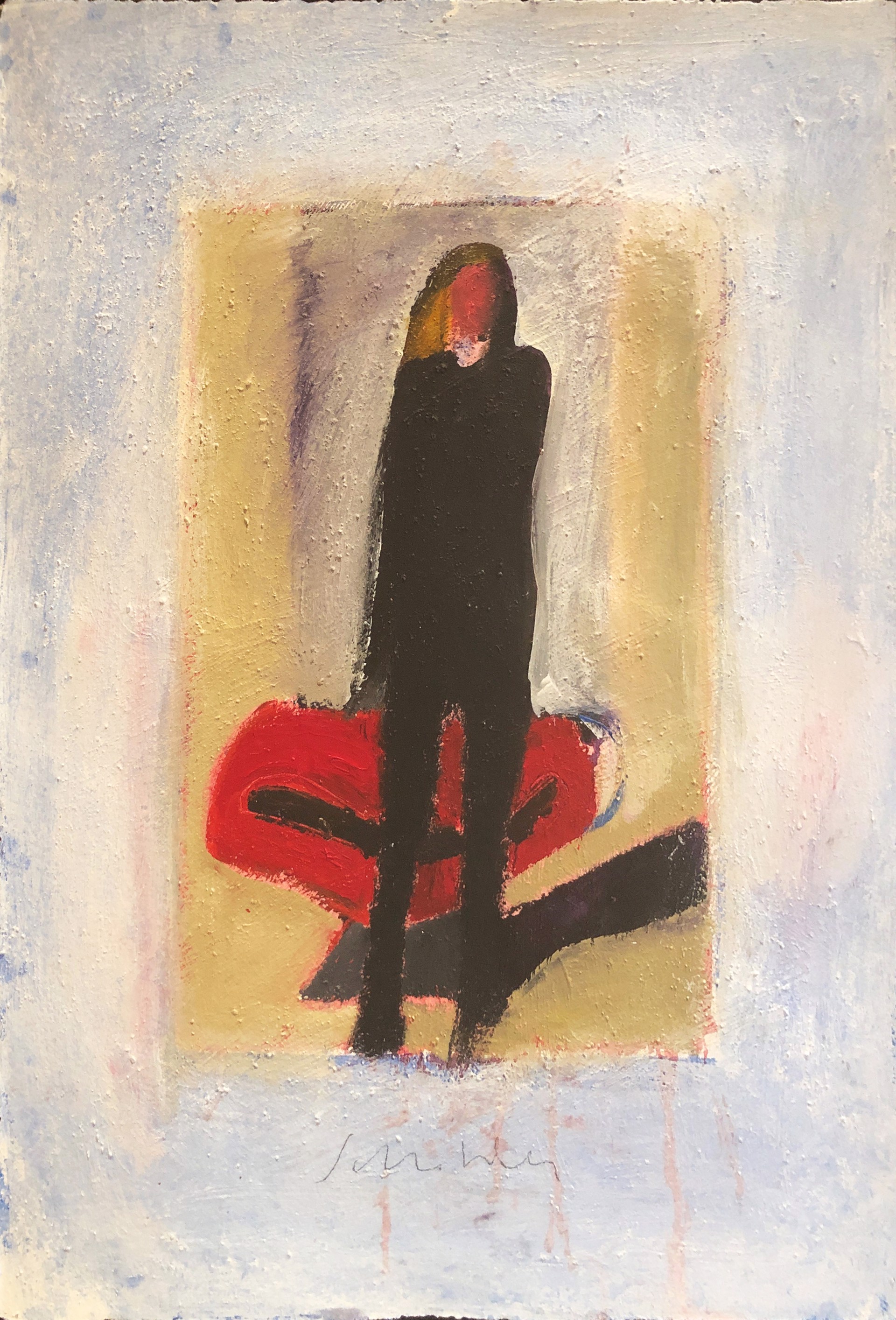 Woman with Red Chair by Fritz Scholder