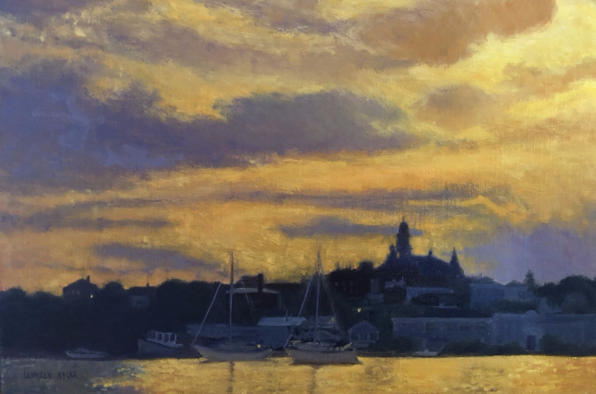 Sunset, Gloucester Harbor by Laureen Hylka