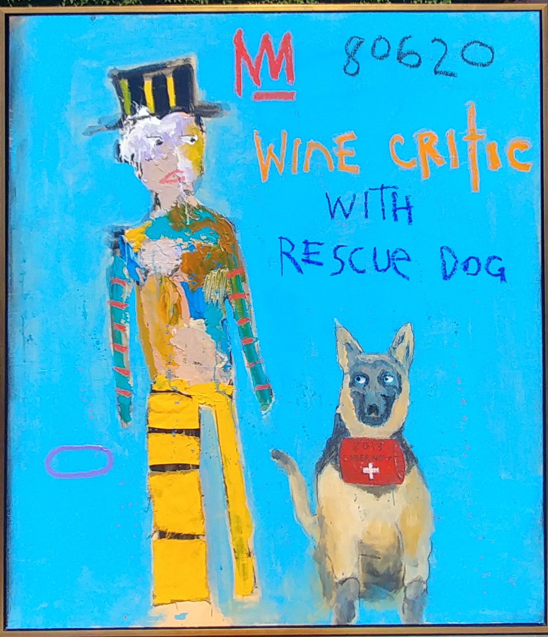 Wine Critic With Rescue Dog II - German Shepherd by Michael Snodgrass