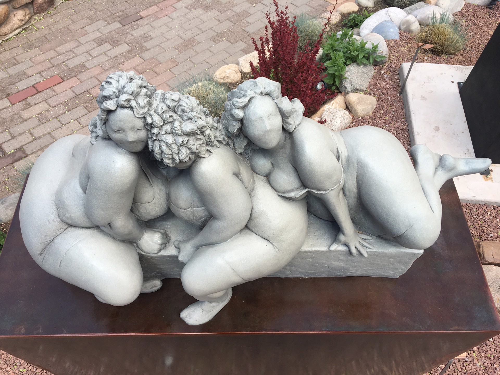 Sisters (Outdoor, comes with pedestal which is 48x31x18) by Adam Schultz