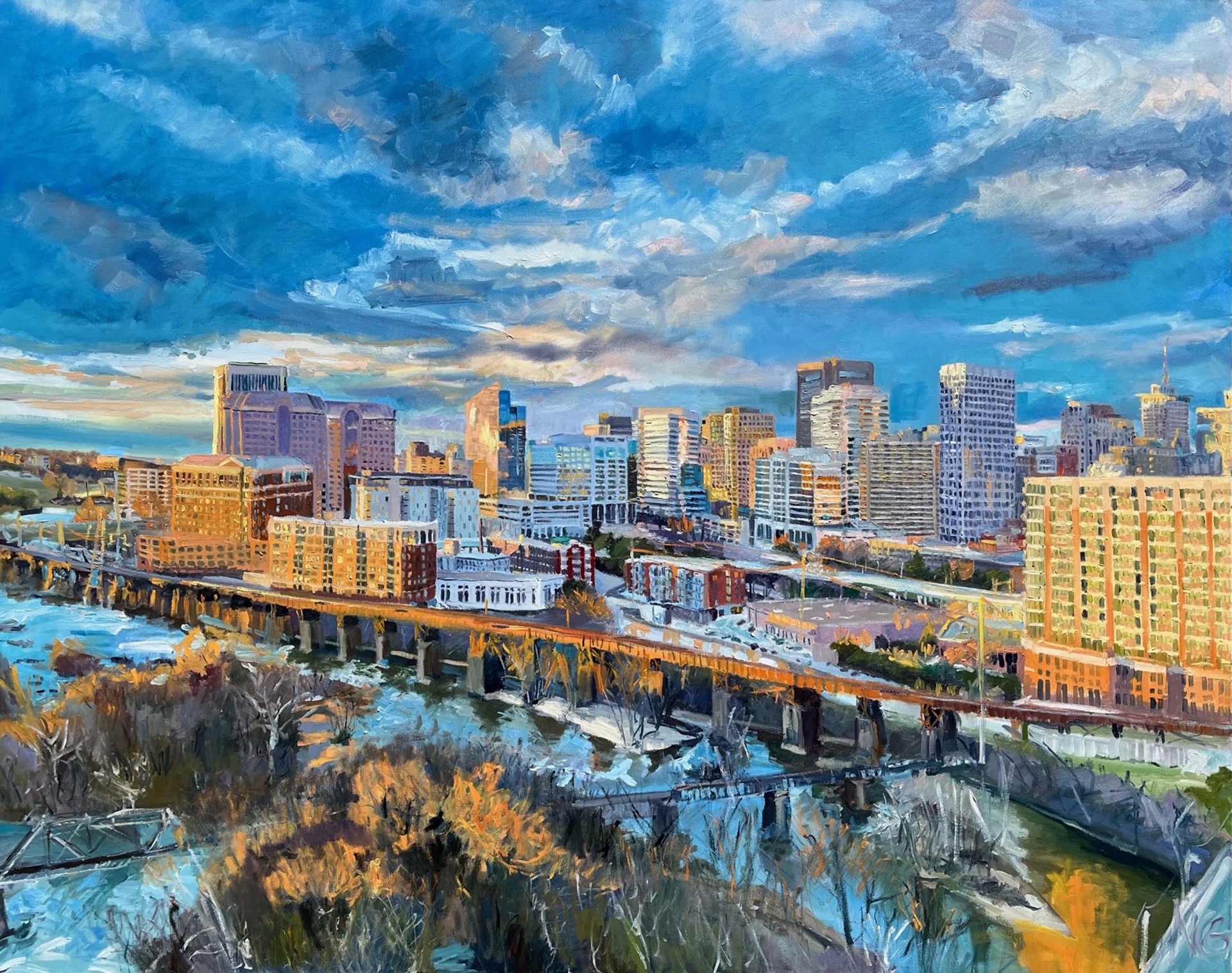 Richmond Skyline and the James by Natalie Colleen Gates