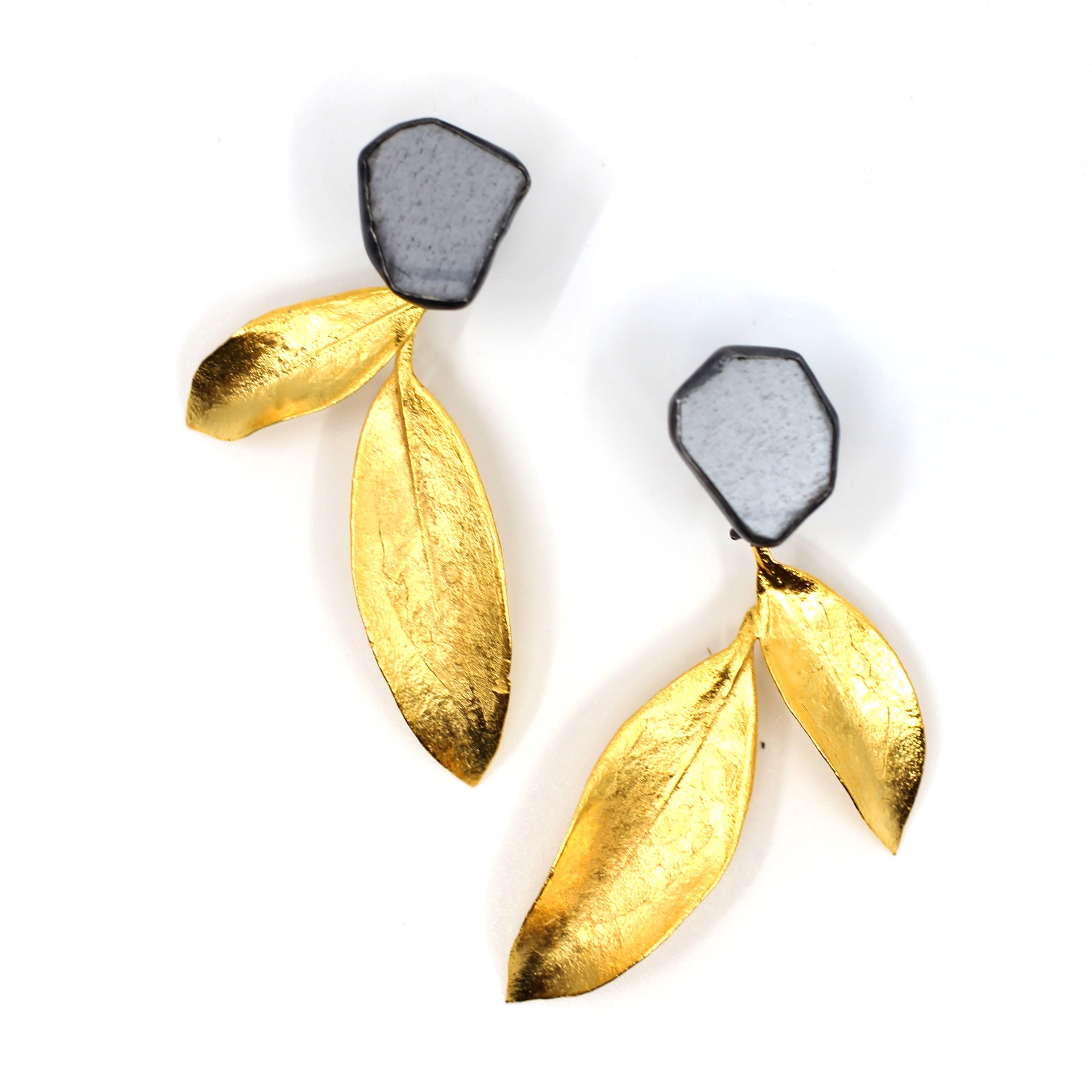 Grey Moonstone Earrings by Anna Johnson