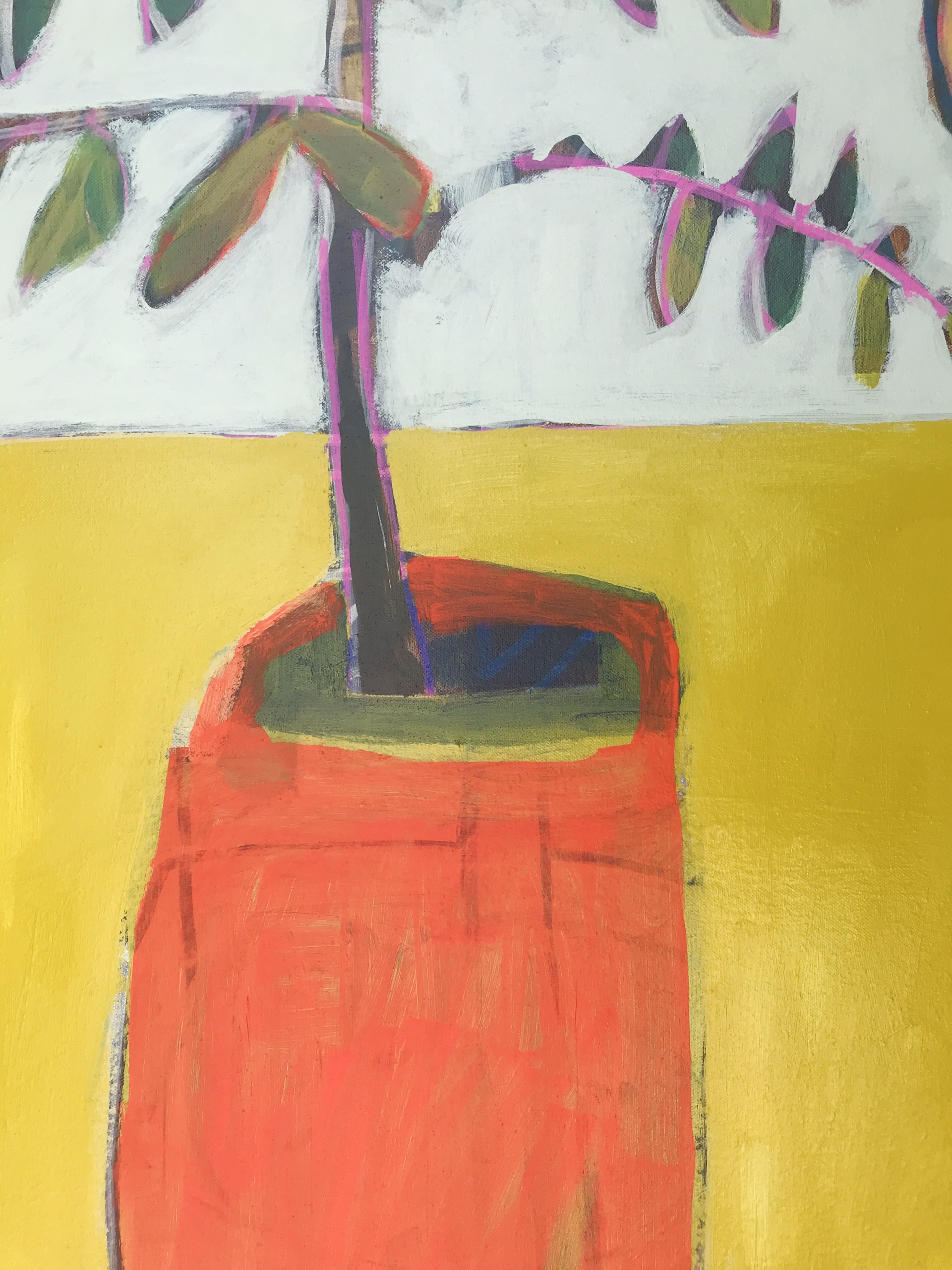 Lemon Tree in Red Pot by Rachael Van Dyke