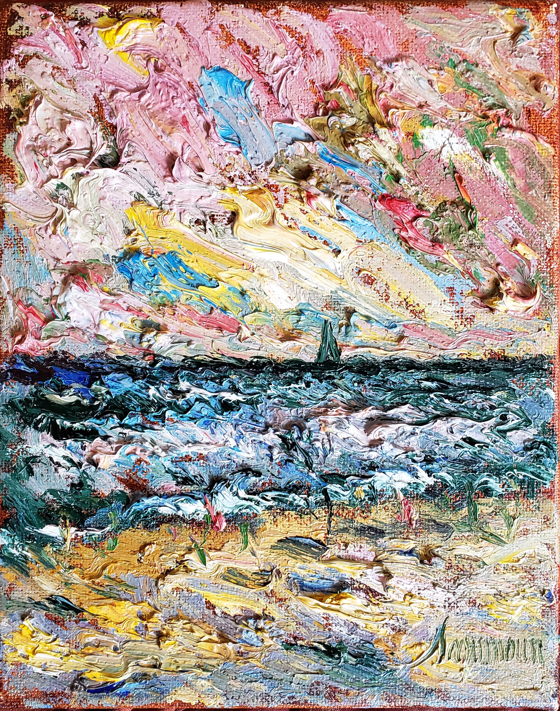 Coucher du soleil sur la mer by Samir Sammoun