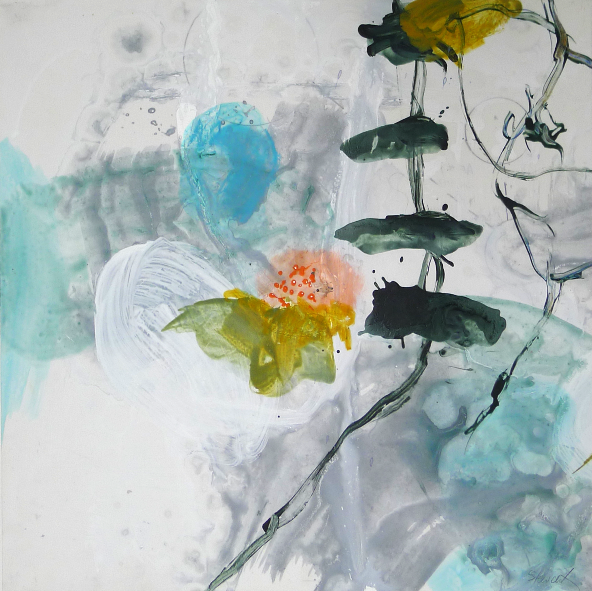 Aqua Flora #9 by Allison Stewart