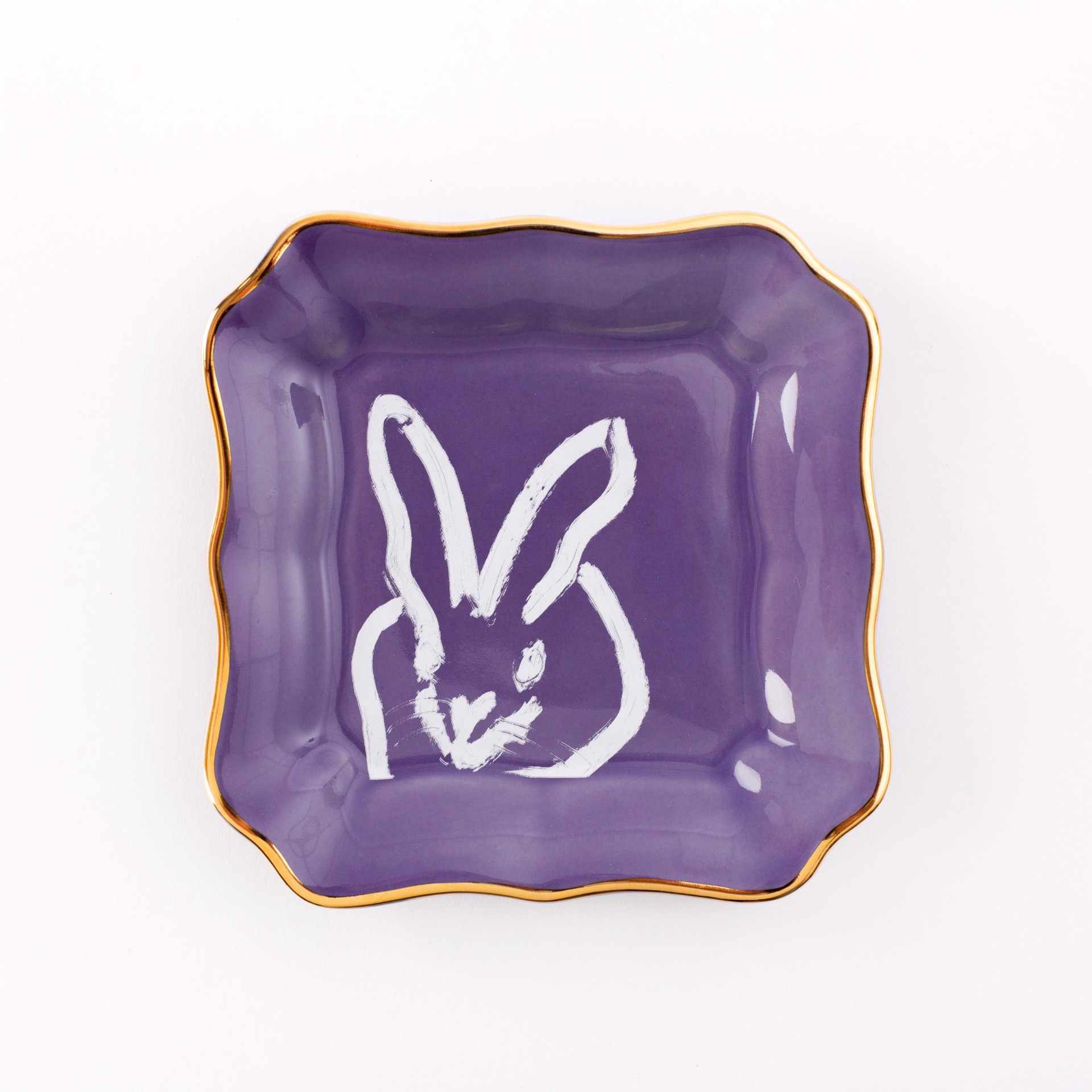 Bunny Portrait Plate - Lilac by Hunt Slonem (Hop Up Shop)