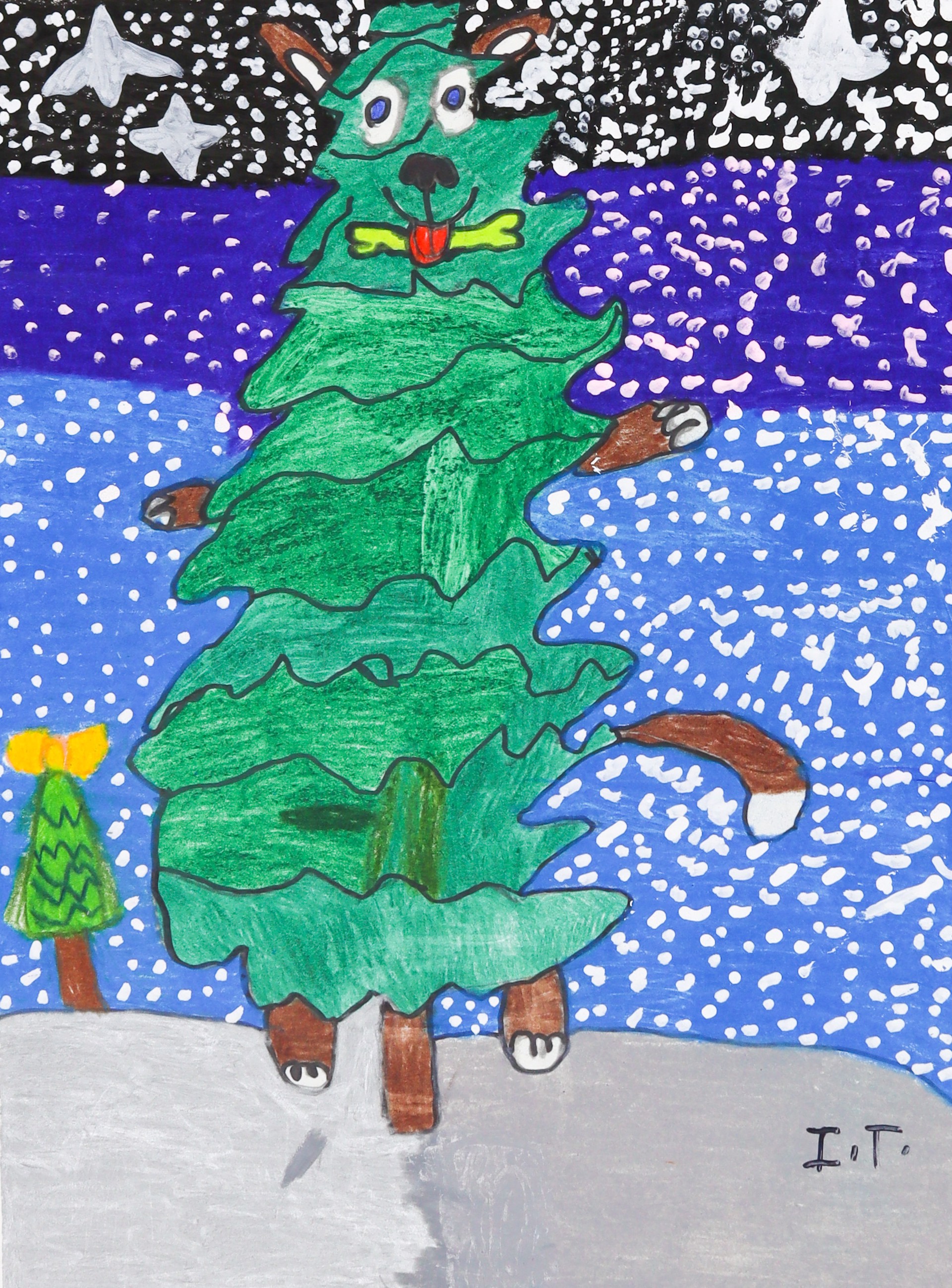 Christmas Tree Dog by Imani Turner