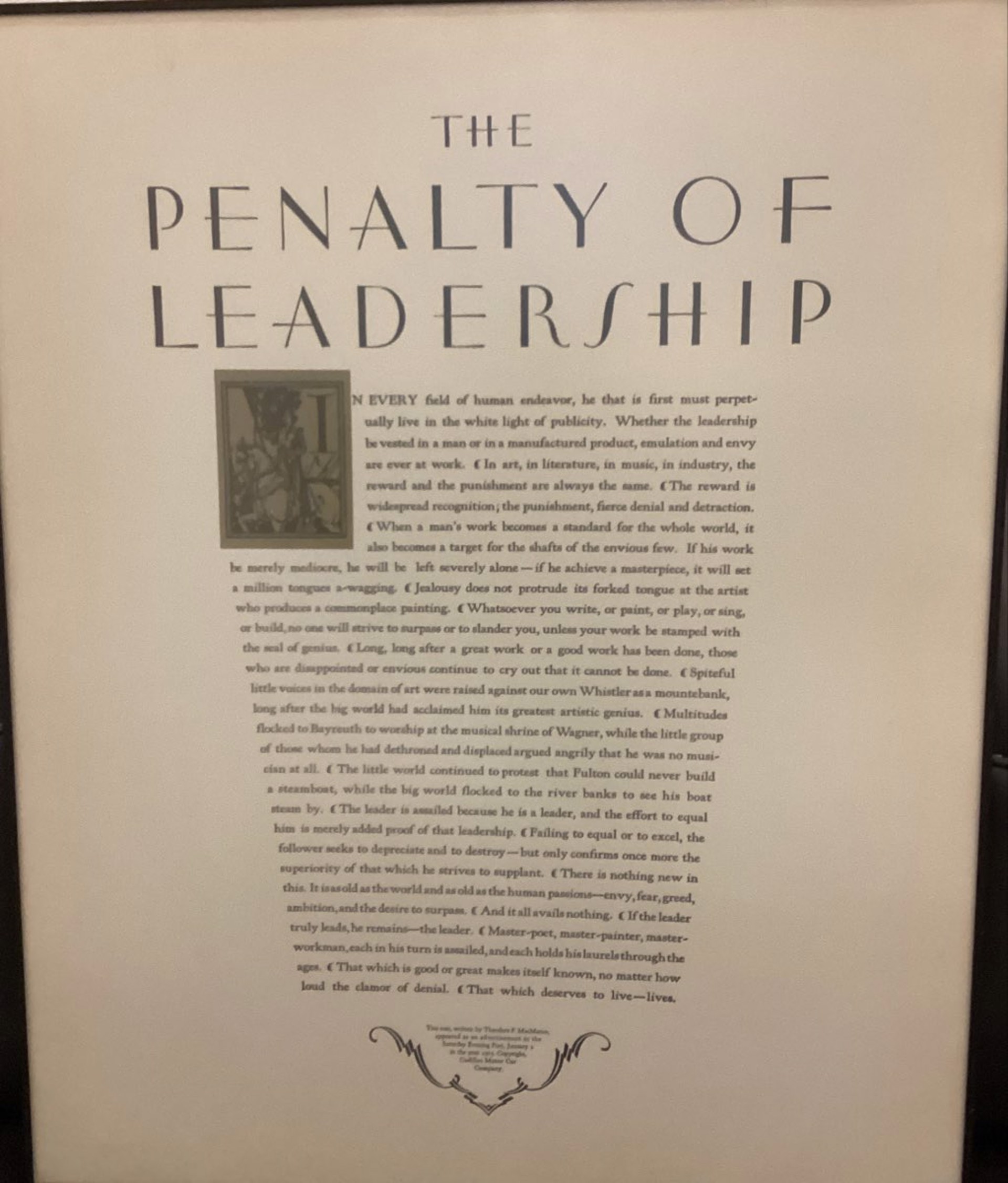 The Penalty Of Leadership by Unknown Artist