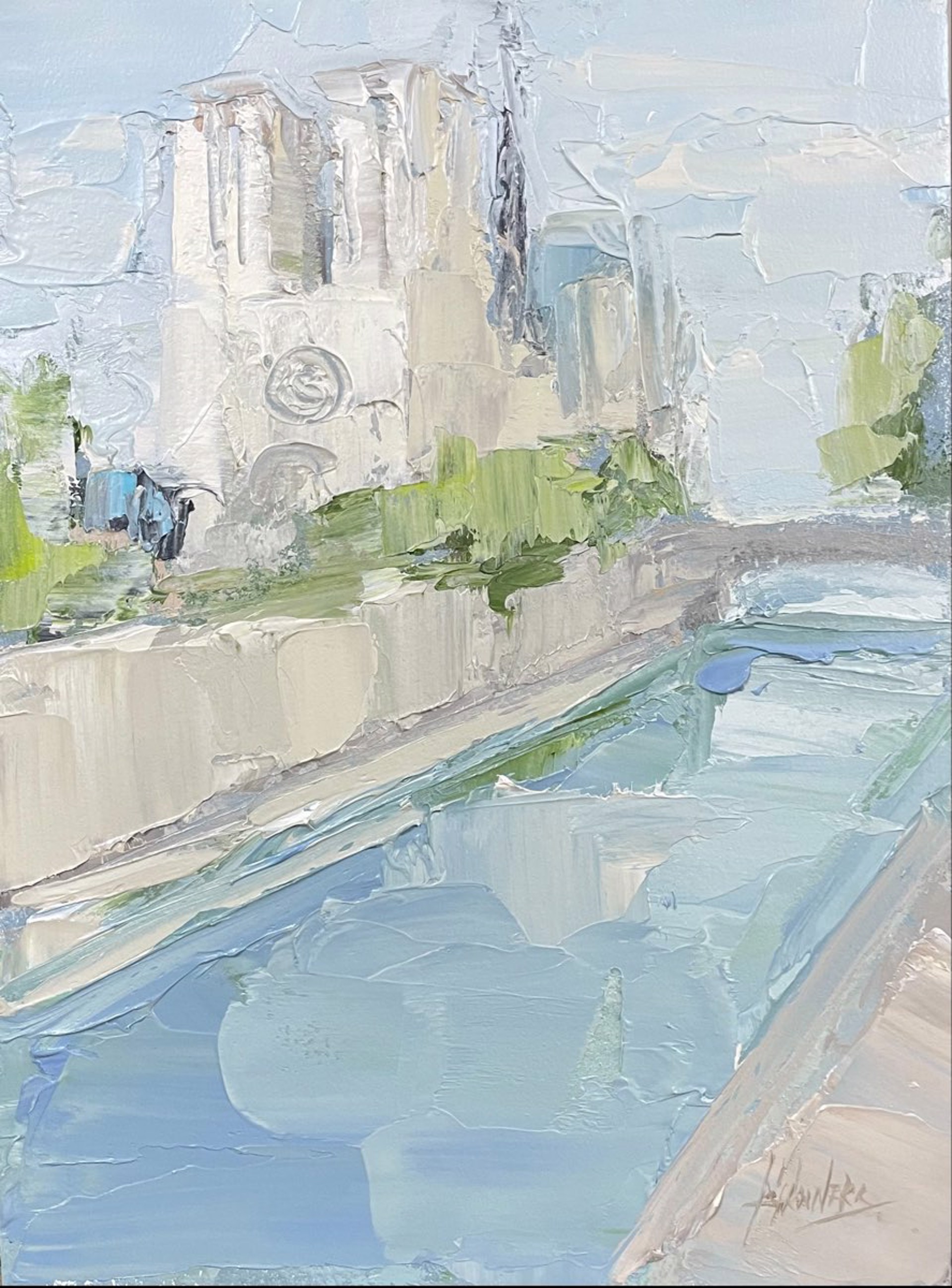 Notre Dame With Spire by Barbara Flowers