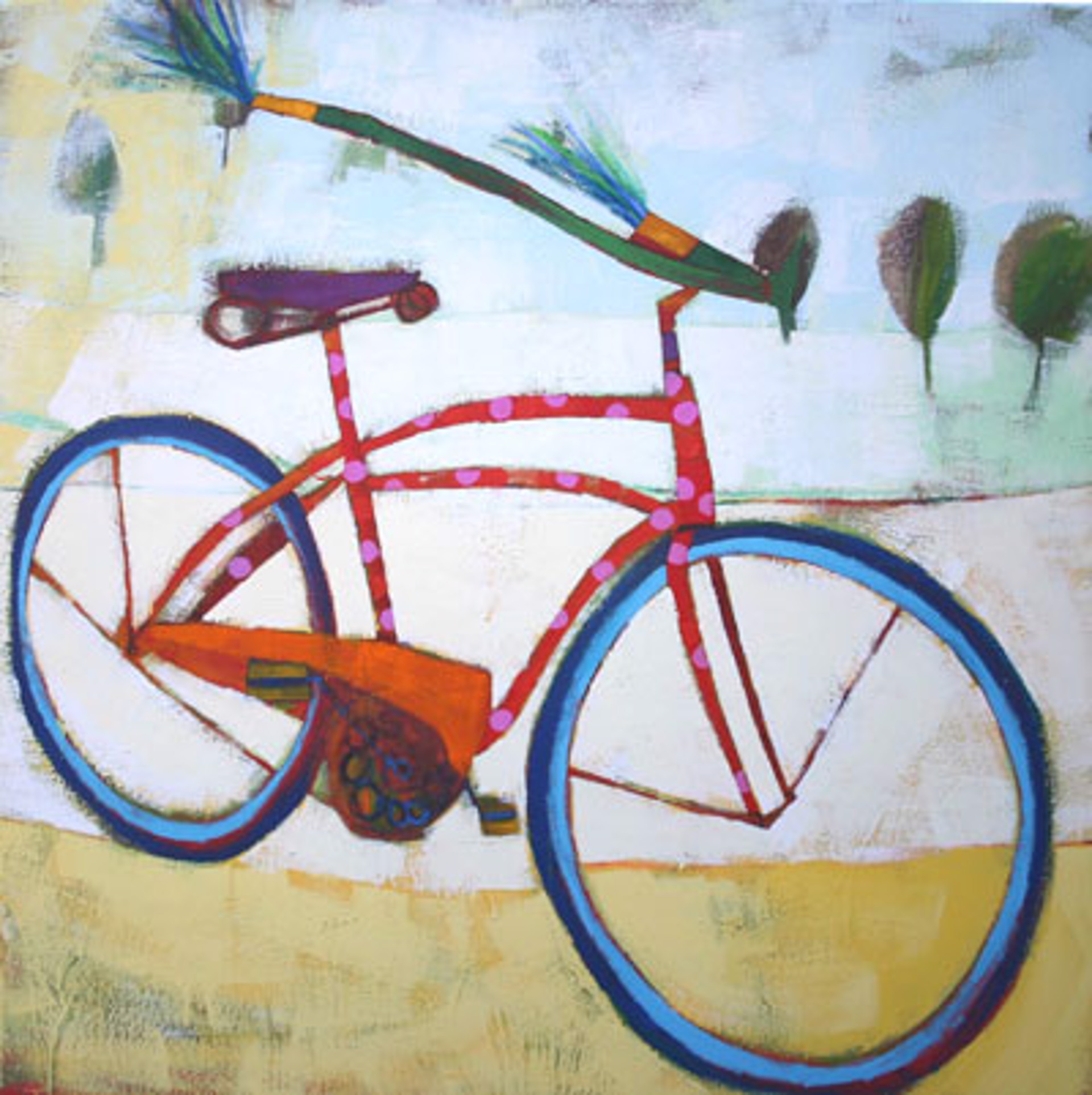 Red And Pink Roadmaster by Wendeline Simpson Matson