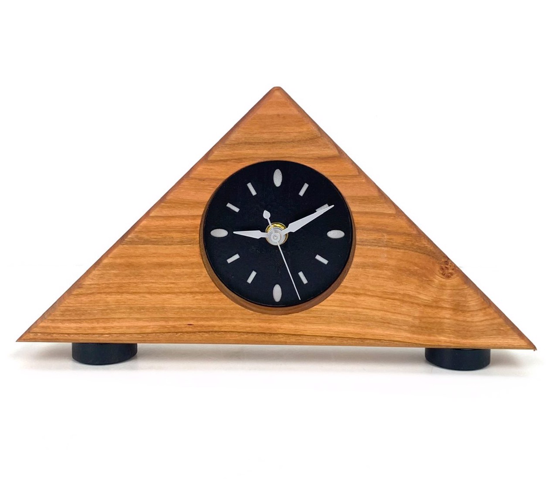 Triangle Mantel Clock by Sabbath Day Woods