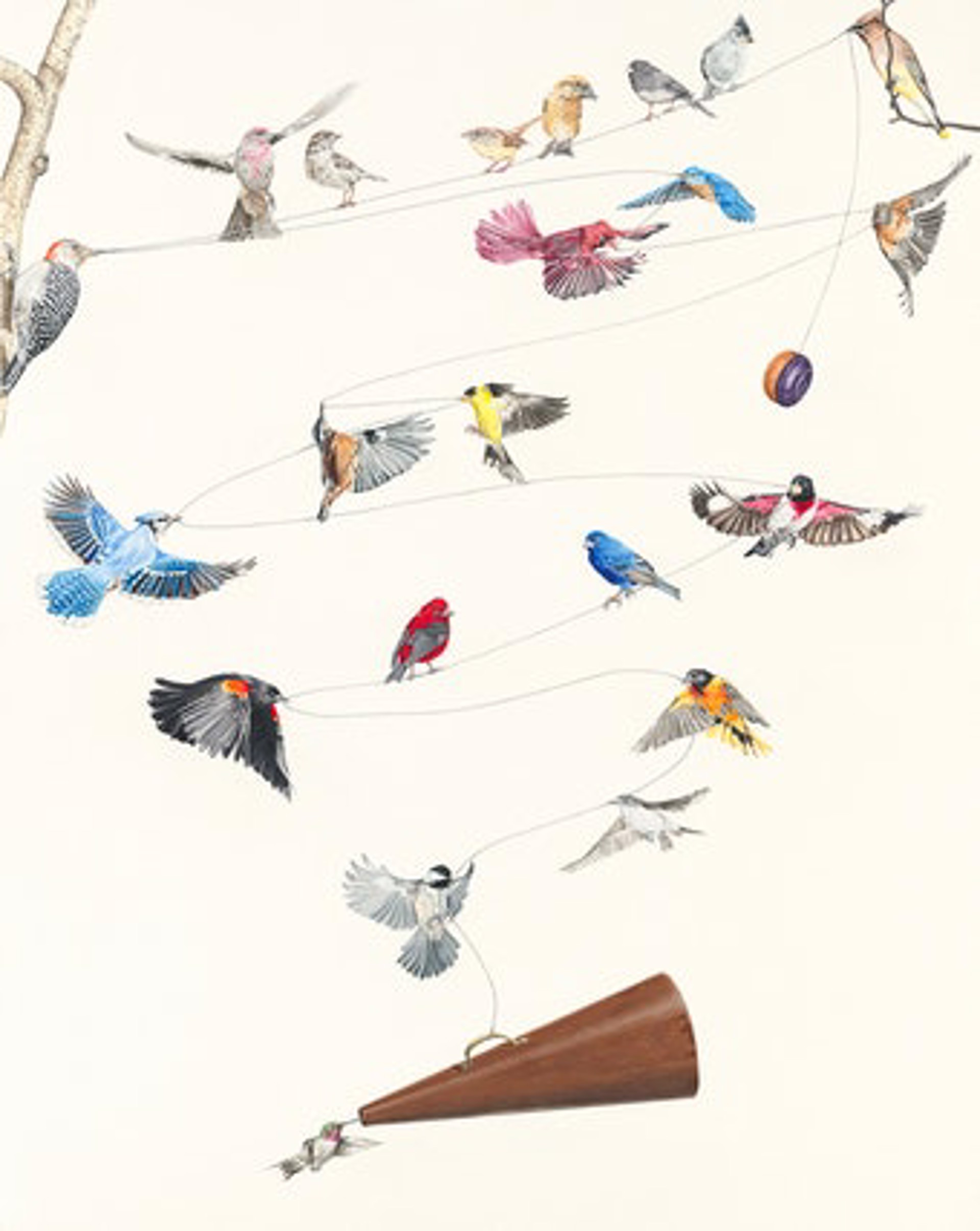 Four Calling Birds - Song Birds Giclee Print by Paul Van Heest