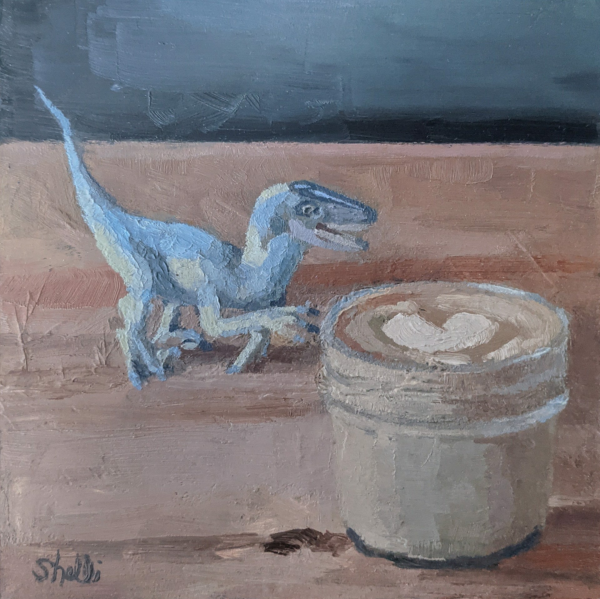 Cortado with Dinosaur by Shelli Langdale