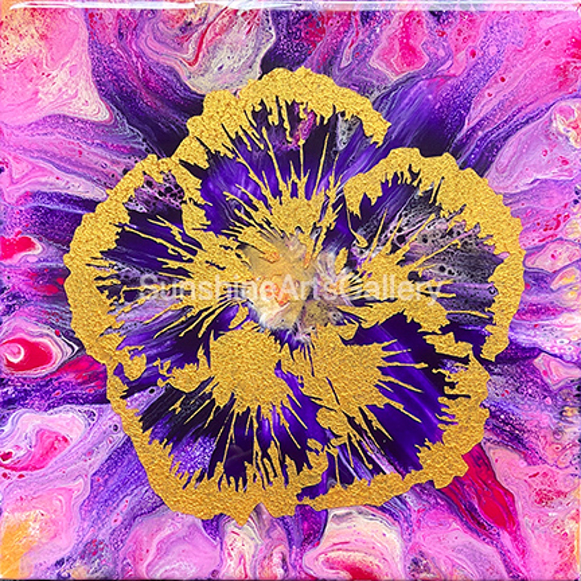 Purple and Gold Hibiscus by Pati O'Neal