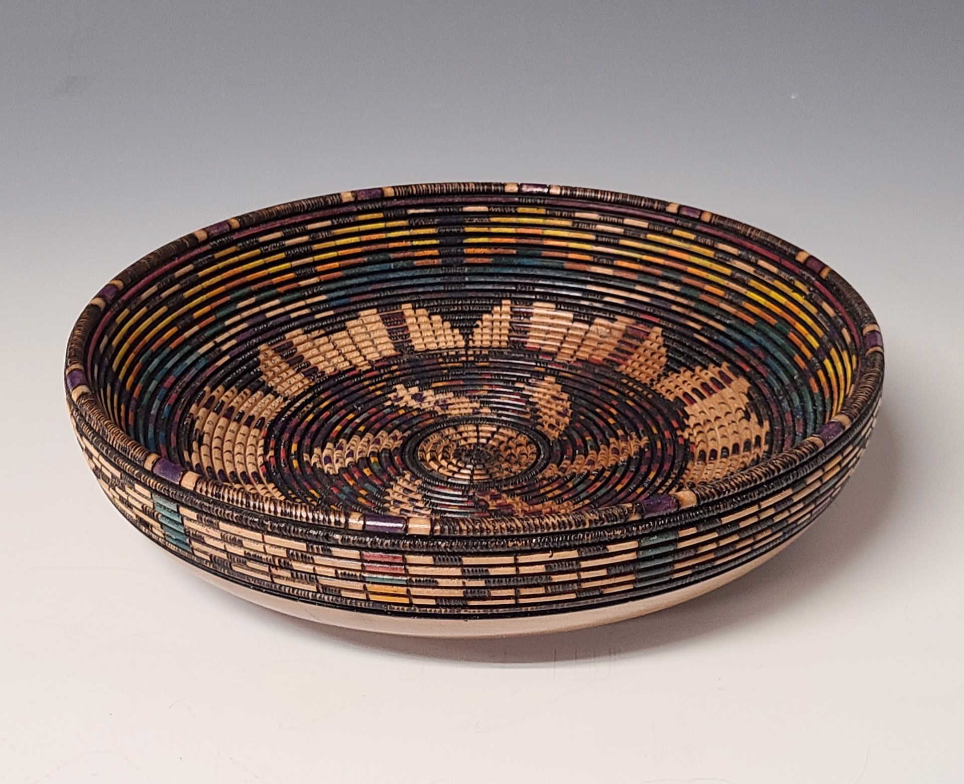 Purple Blue and Yellow Platter by Keoni