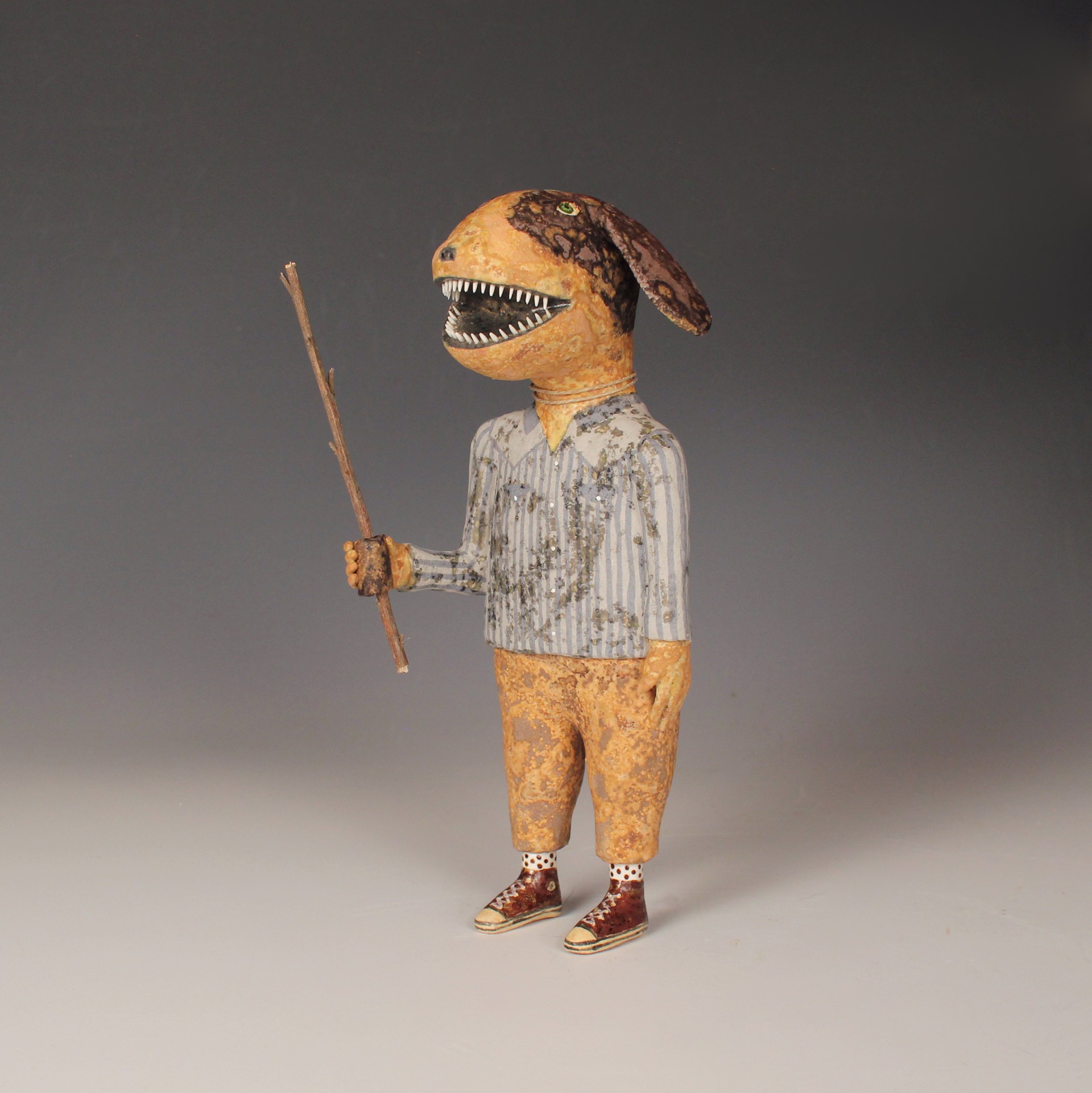 Dog with Stick by Wesley Anderegg