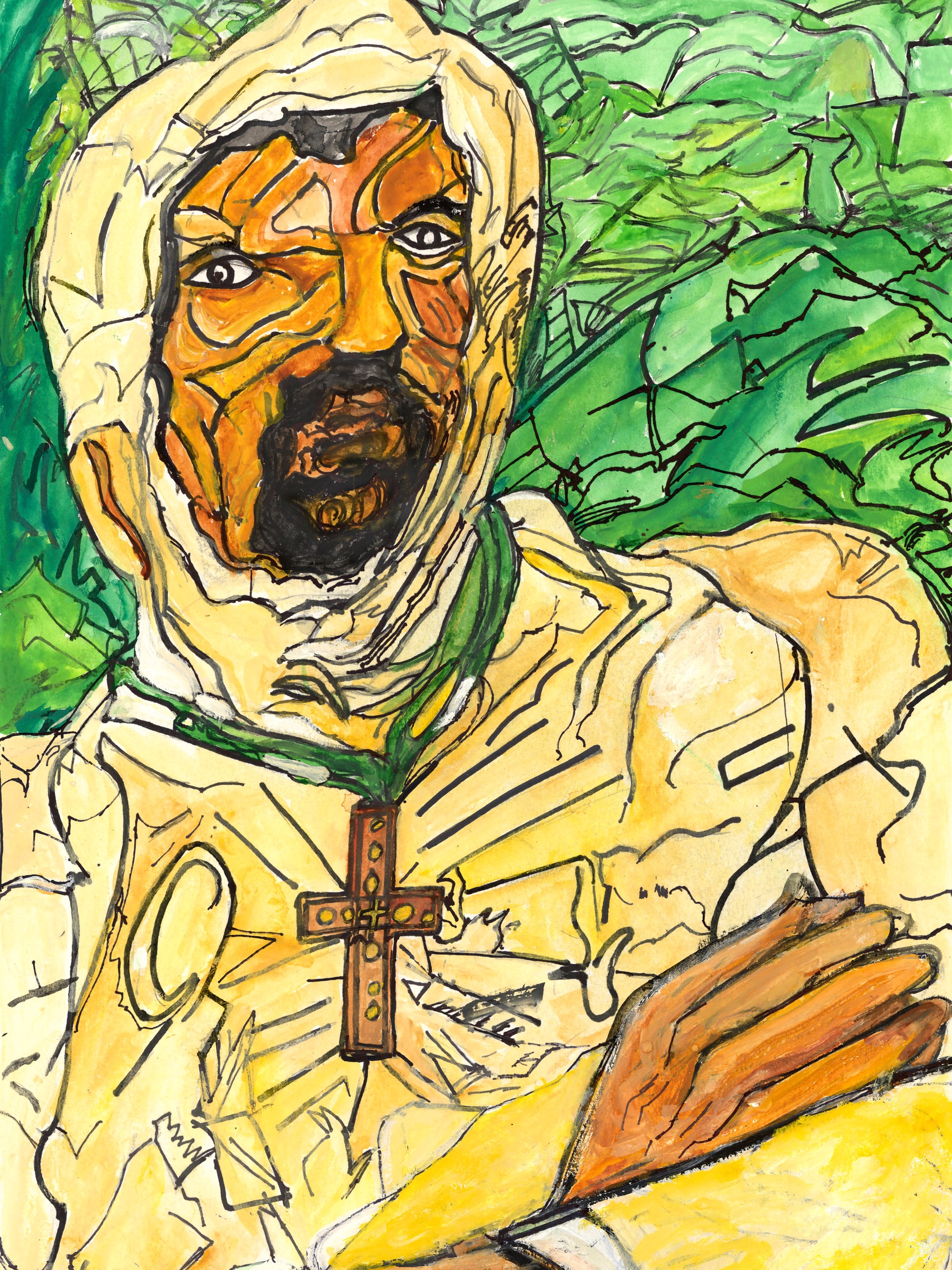 Man with a Cross by Raymond Lewis
