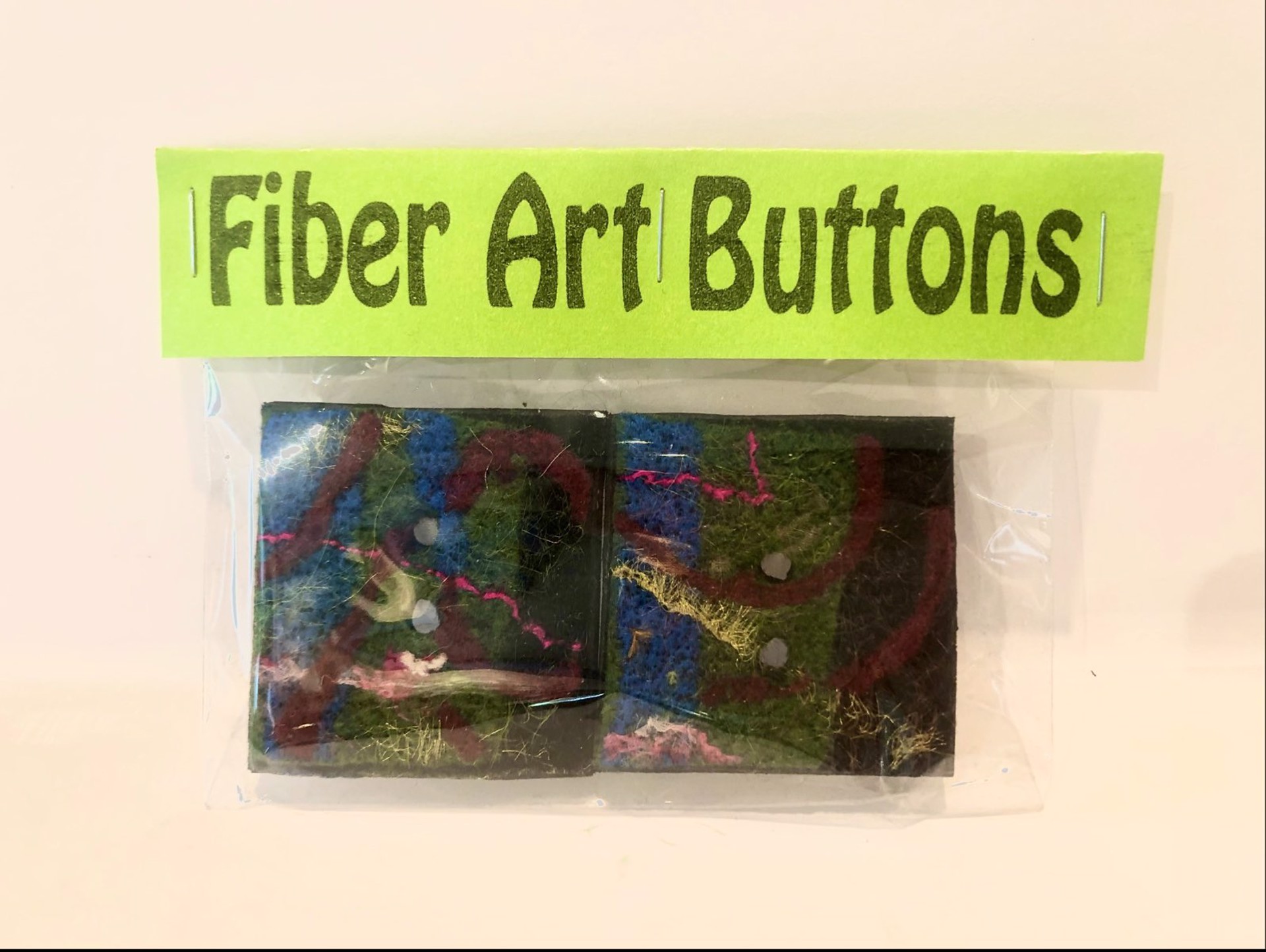 Fiber Art Buttons by Karen Linduska