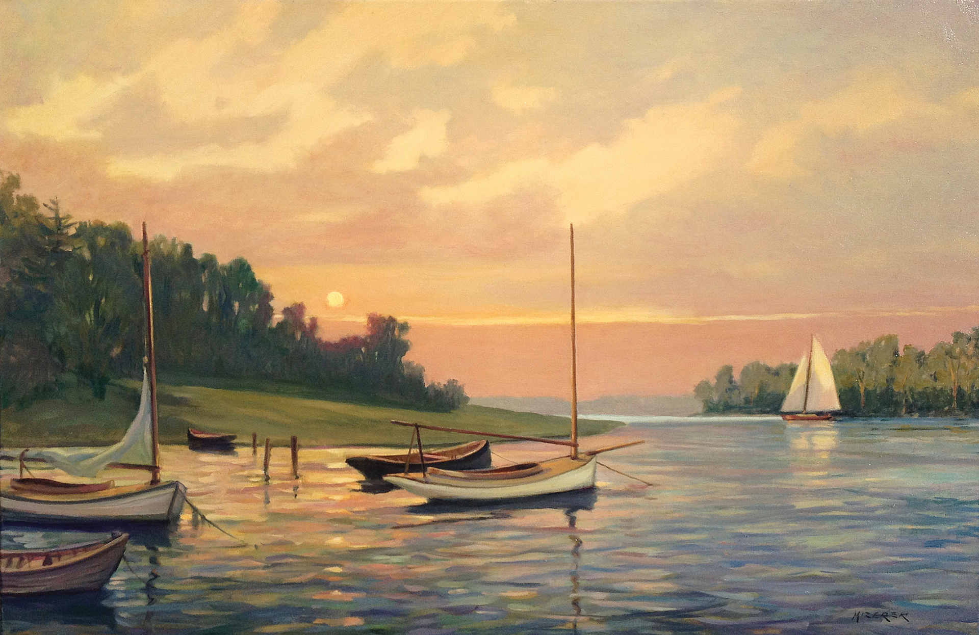 "Sunset On The Shore" by Leonard Mizerek