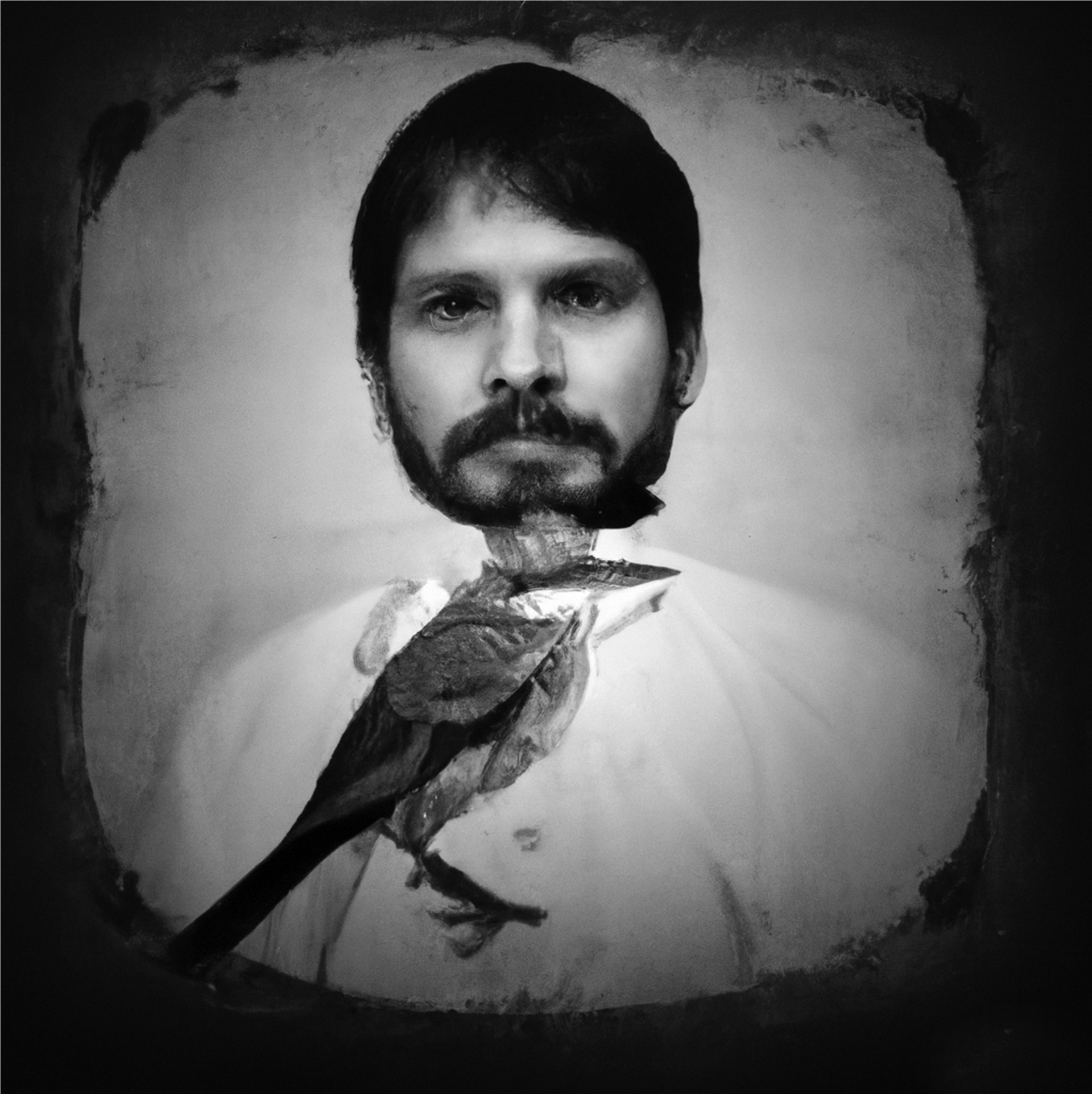 Man with head on Bird by Francis Olschafskie