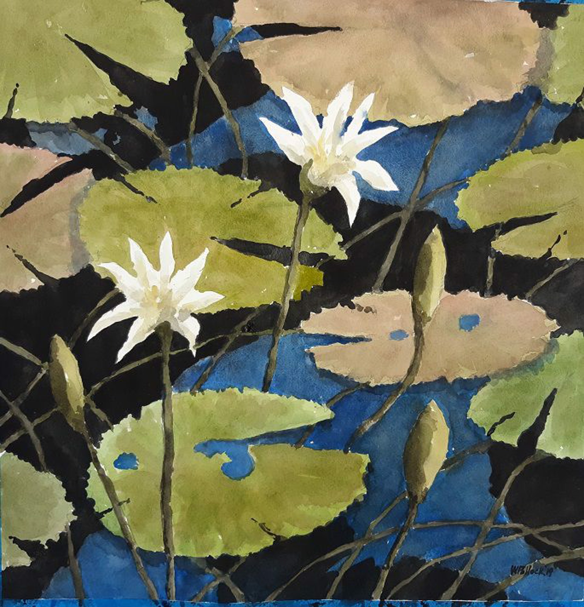Water Lilies small by Wilson Pollock