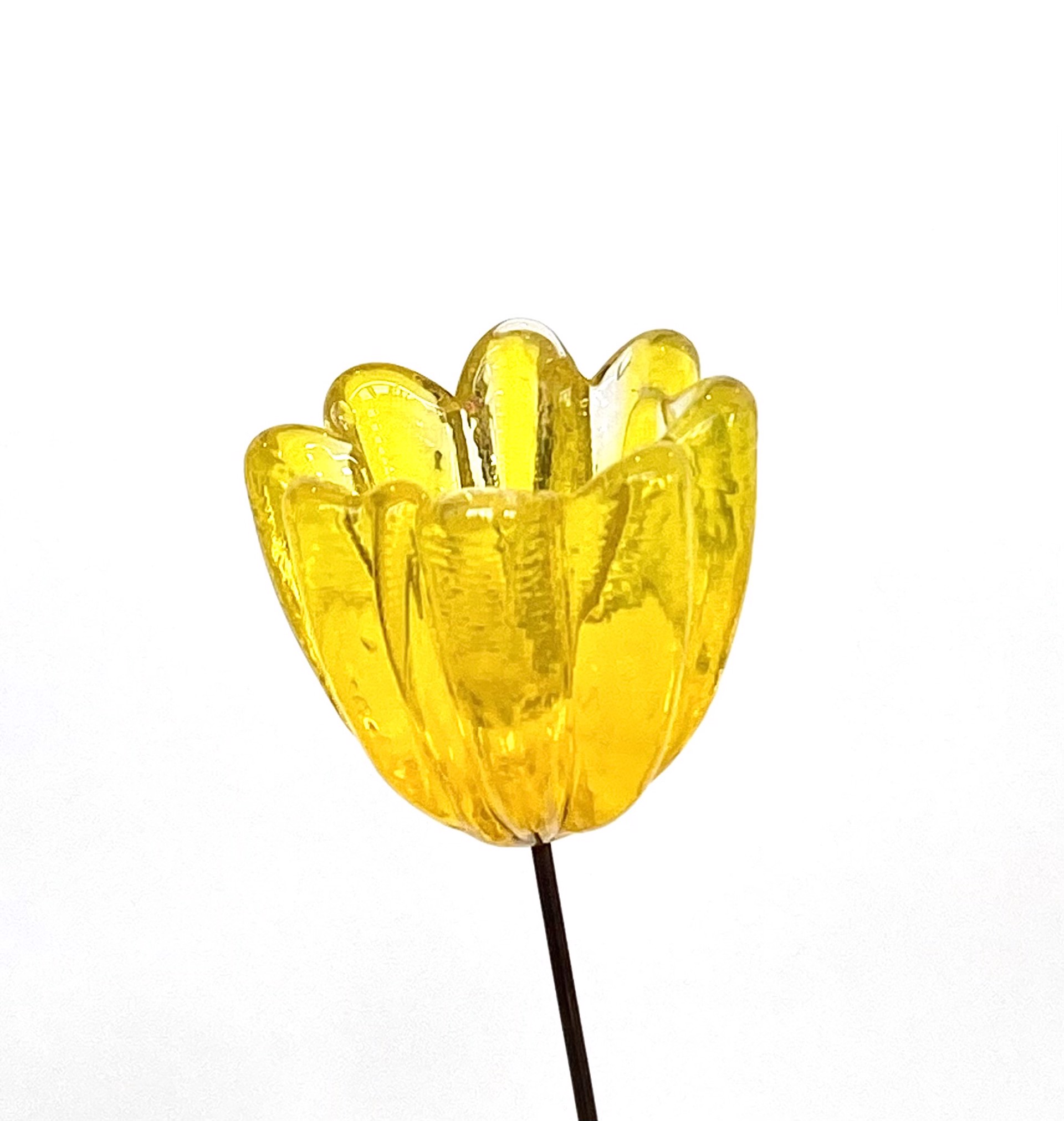 Glass Yellow Bud Flower by Emelie Hebert