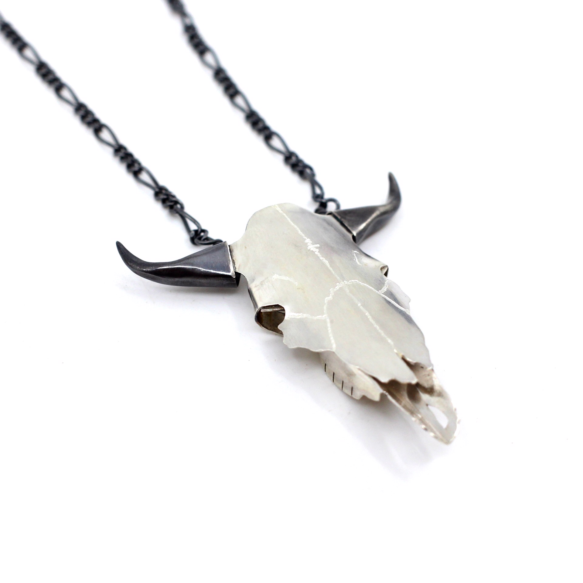 Large Buffalo Skull Necklace by Susan Elnora