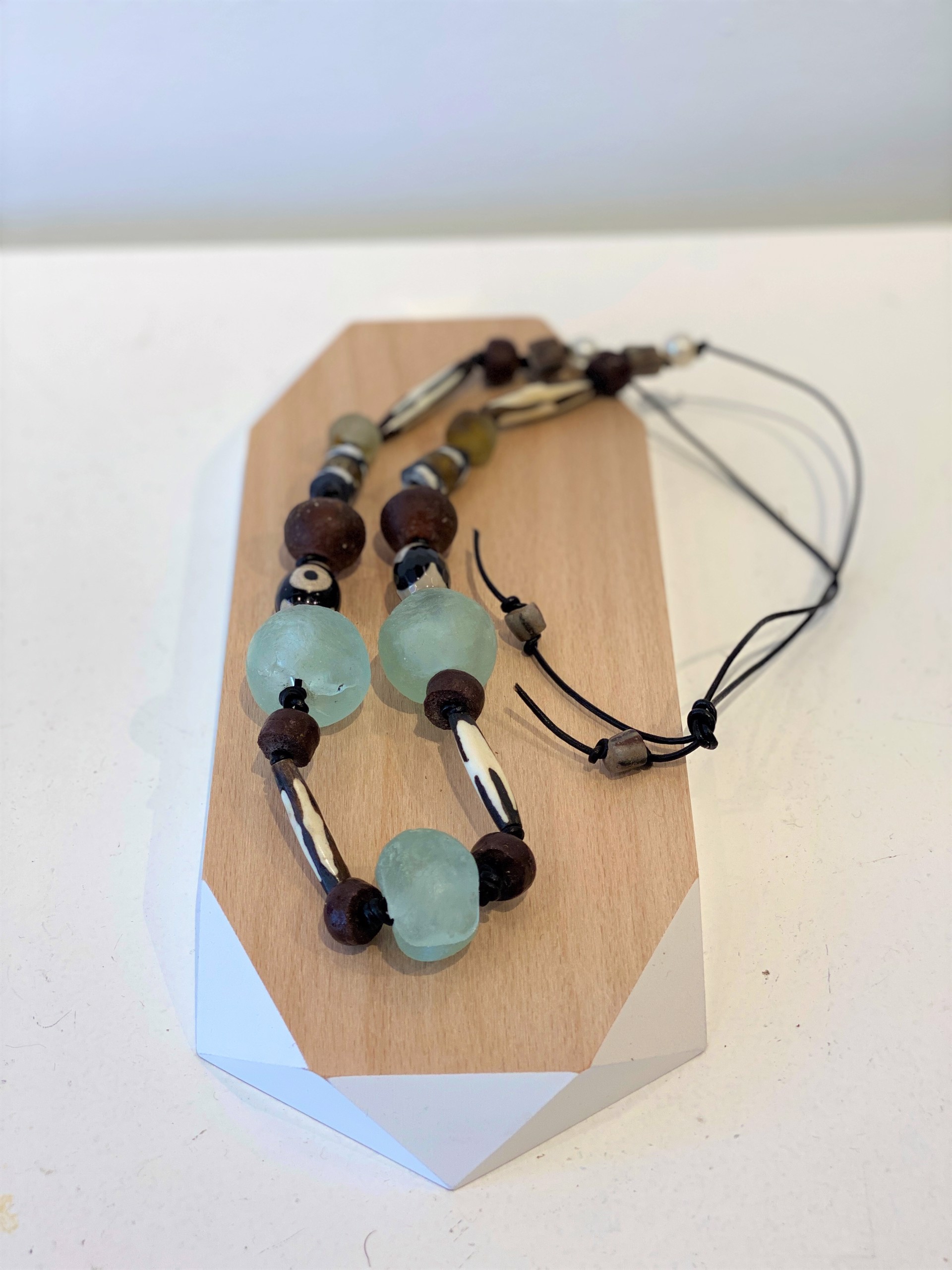 African Glass,Batik and FW Pearls by Melissa Turney