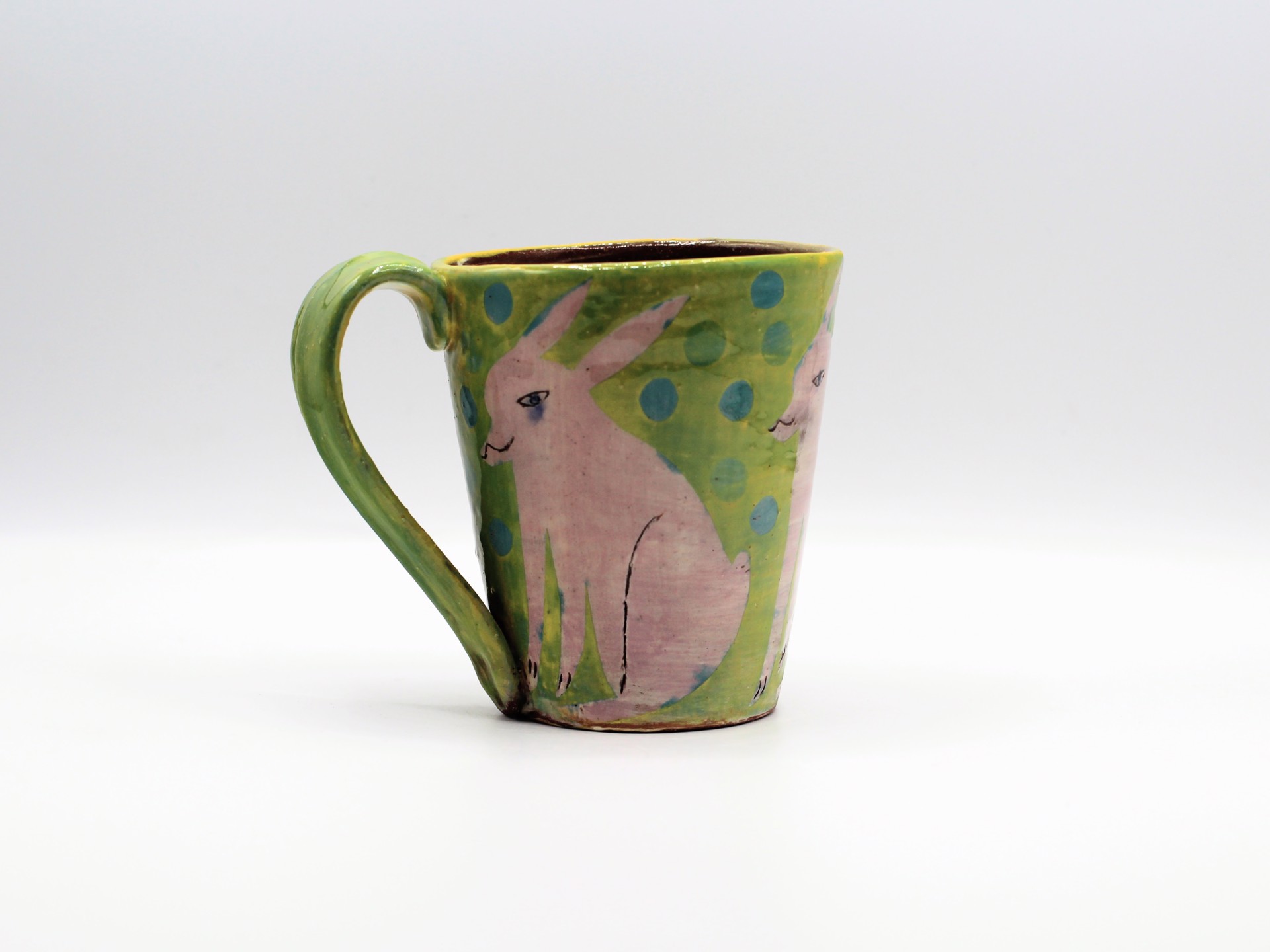 Rabbit Yellow Mug by Priscilla Dahl