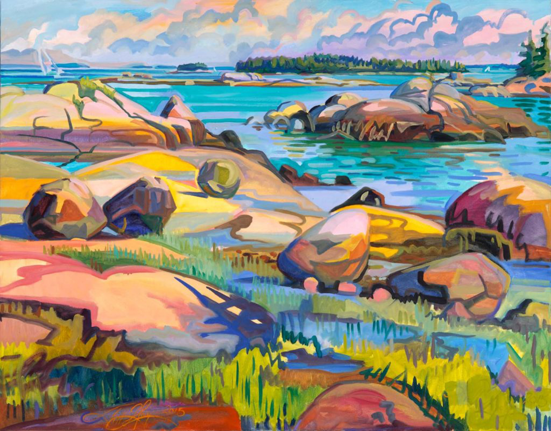 Oceanville Granite by Jill Hoy | Portland Art Gallery